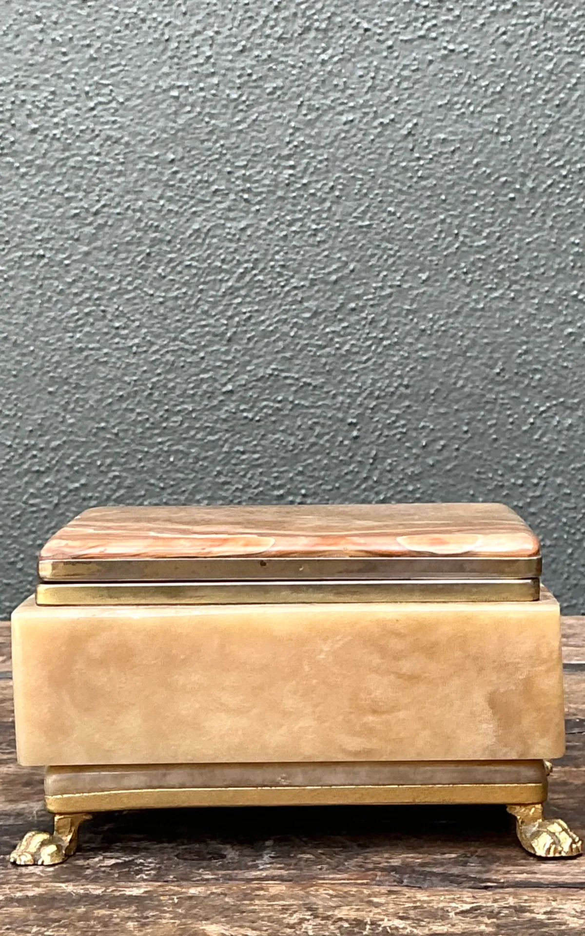 Vintage Onyx and Brass Footed Box — additional photo 3