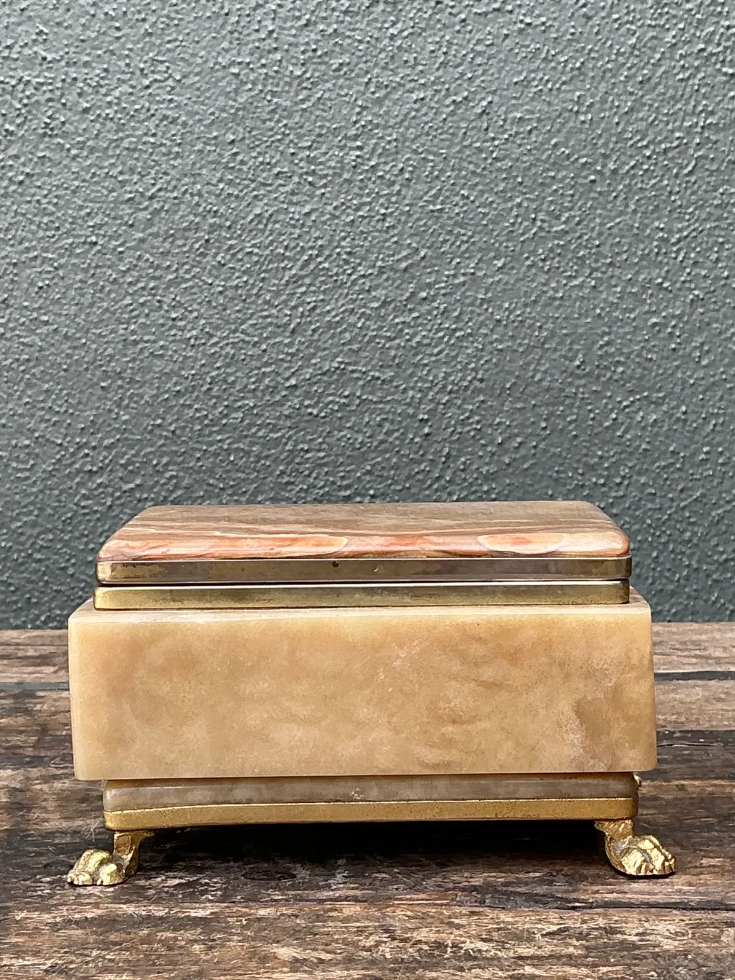 Vintage Onyx and Brass Footed Box — additional photo 5