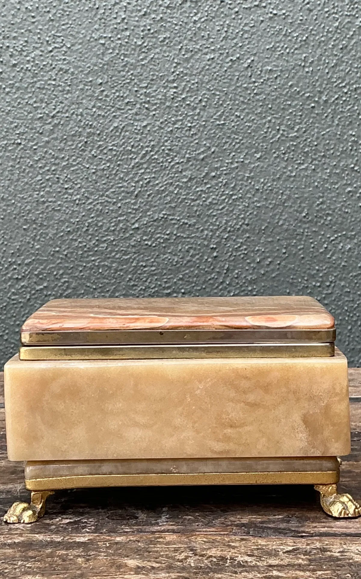Vintage Onyx and Brass Footed Box — additional photo 5