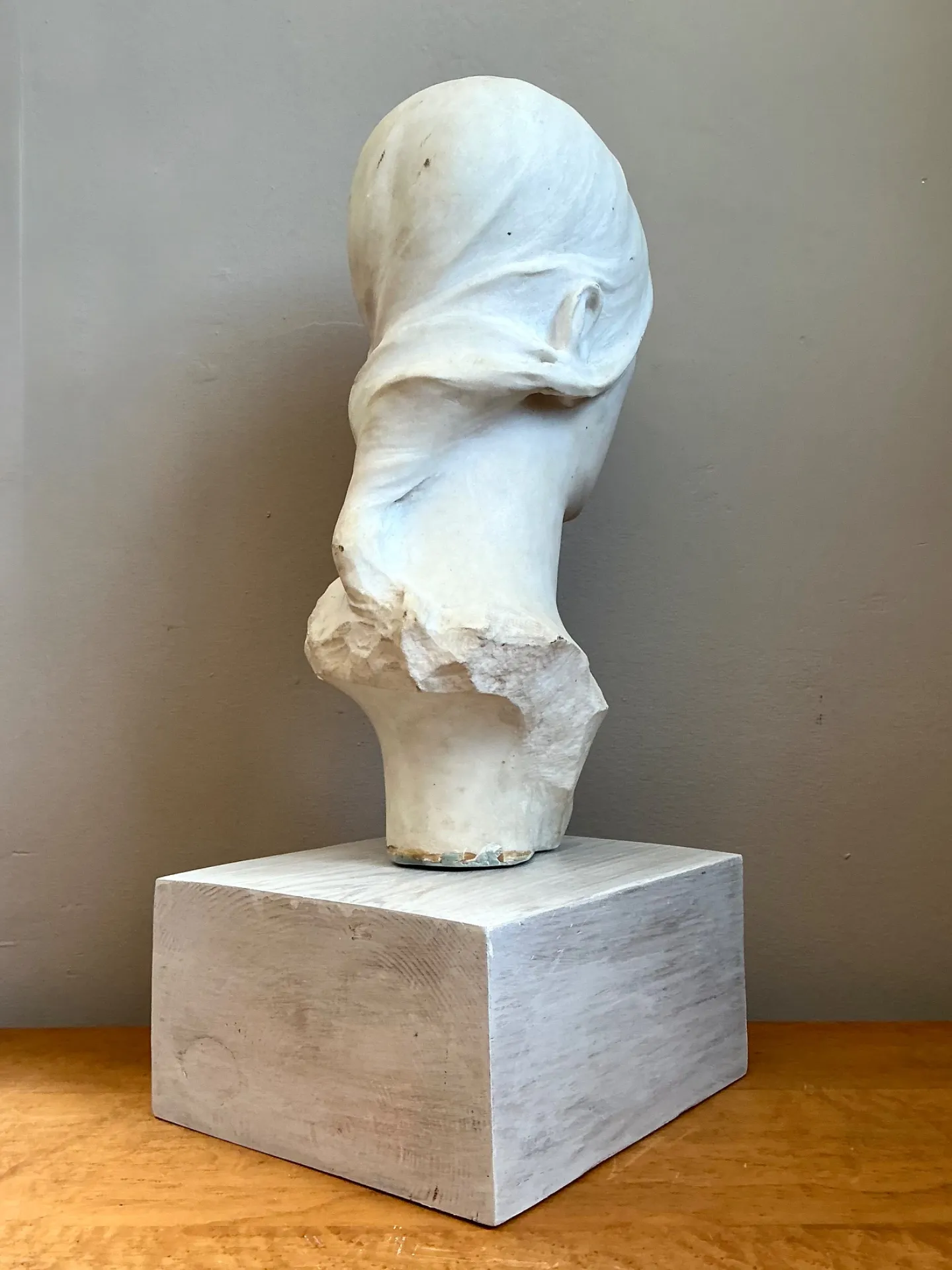 Vintage Carved Marble Head Sculpture — additional photo 4