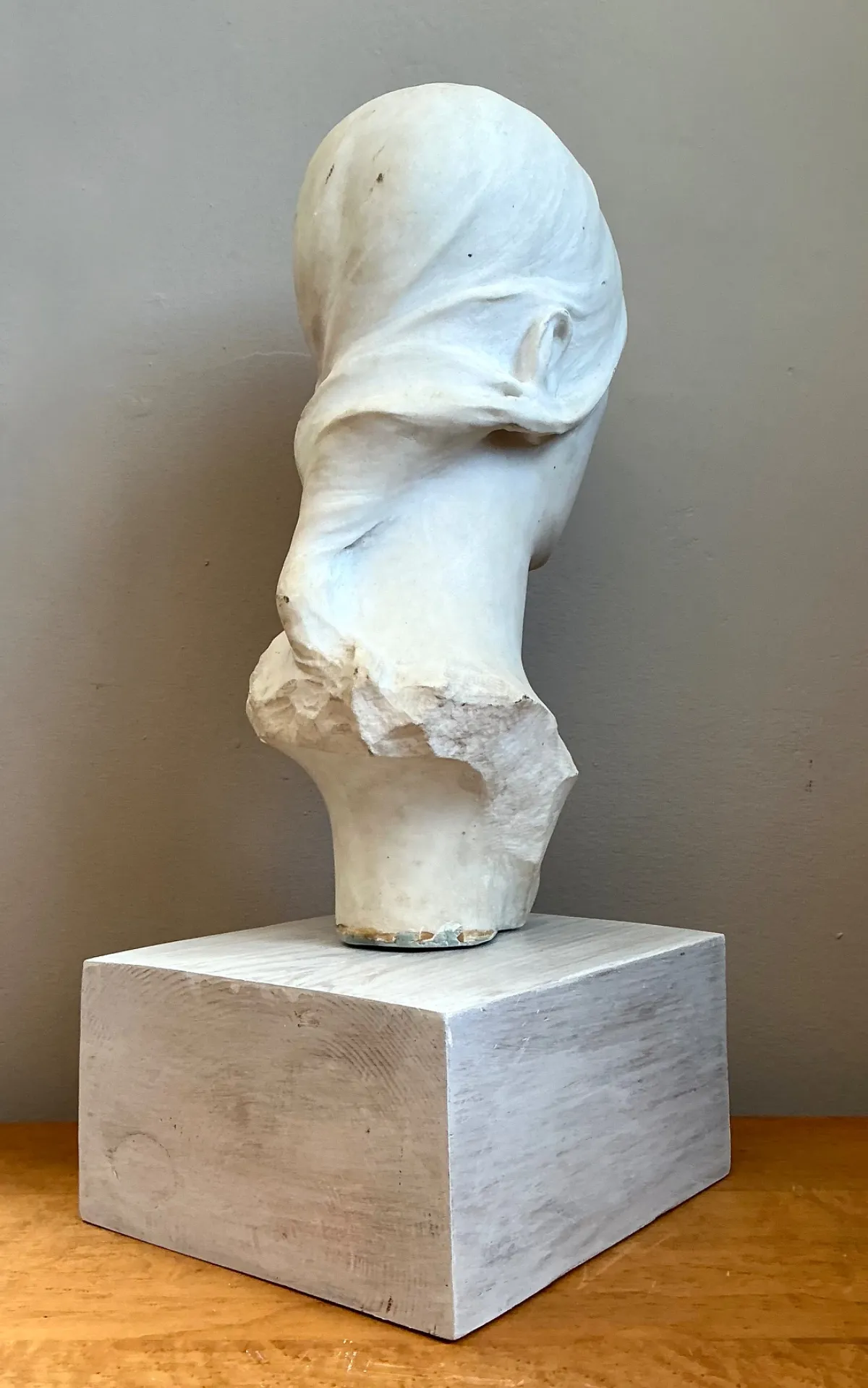 Vintage Carved Marble Head Sculpture — additional photo 4