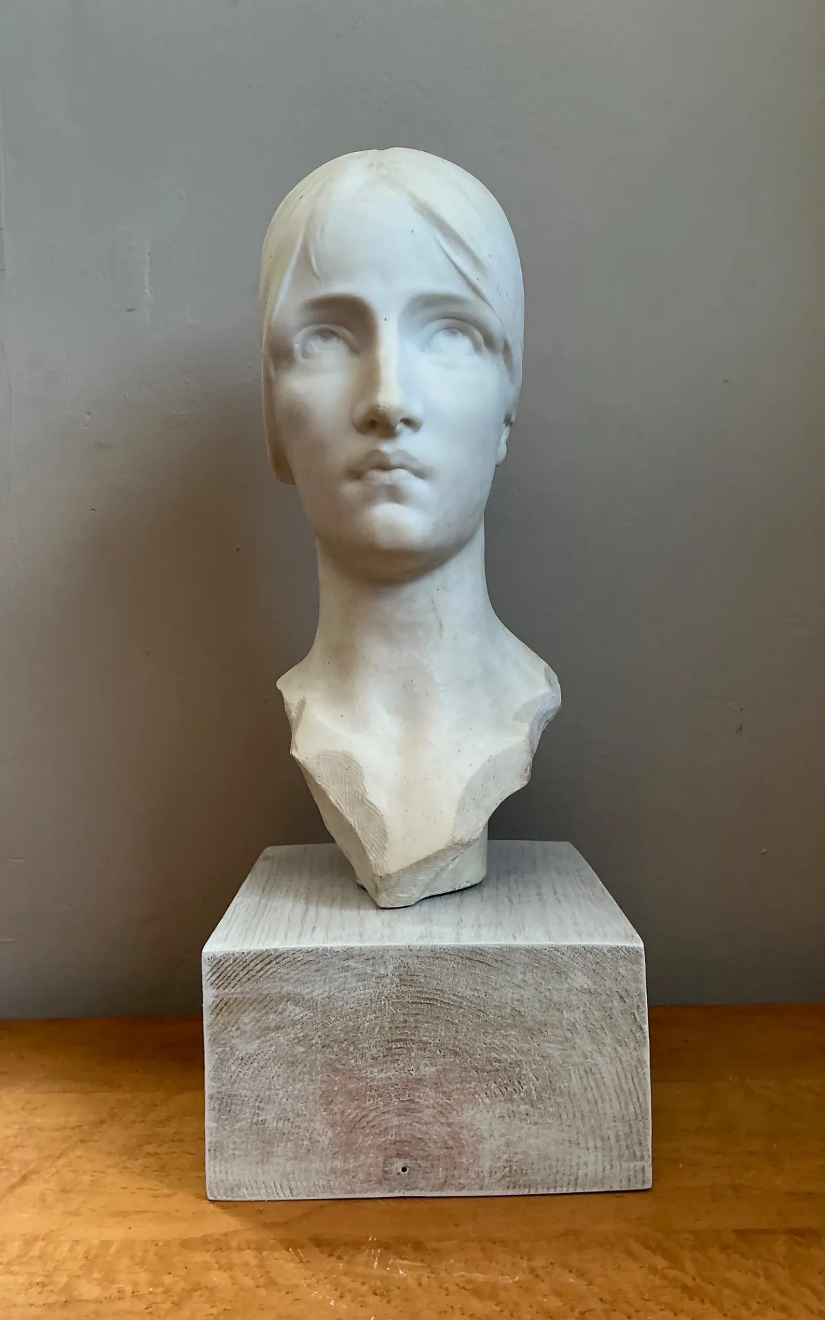 Vintage Carved Marble Head Sculpture — additional photo 3