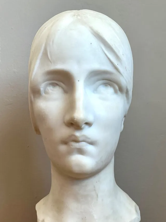 Vintage Carved Marble Head Sculpture — additional photo 5