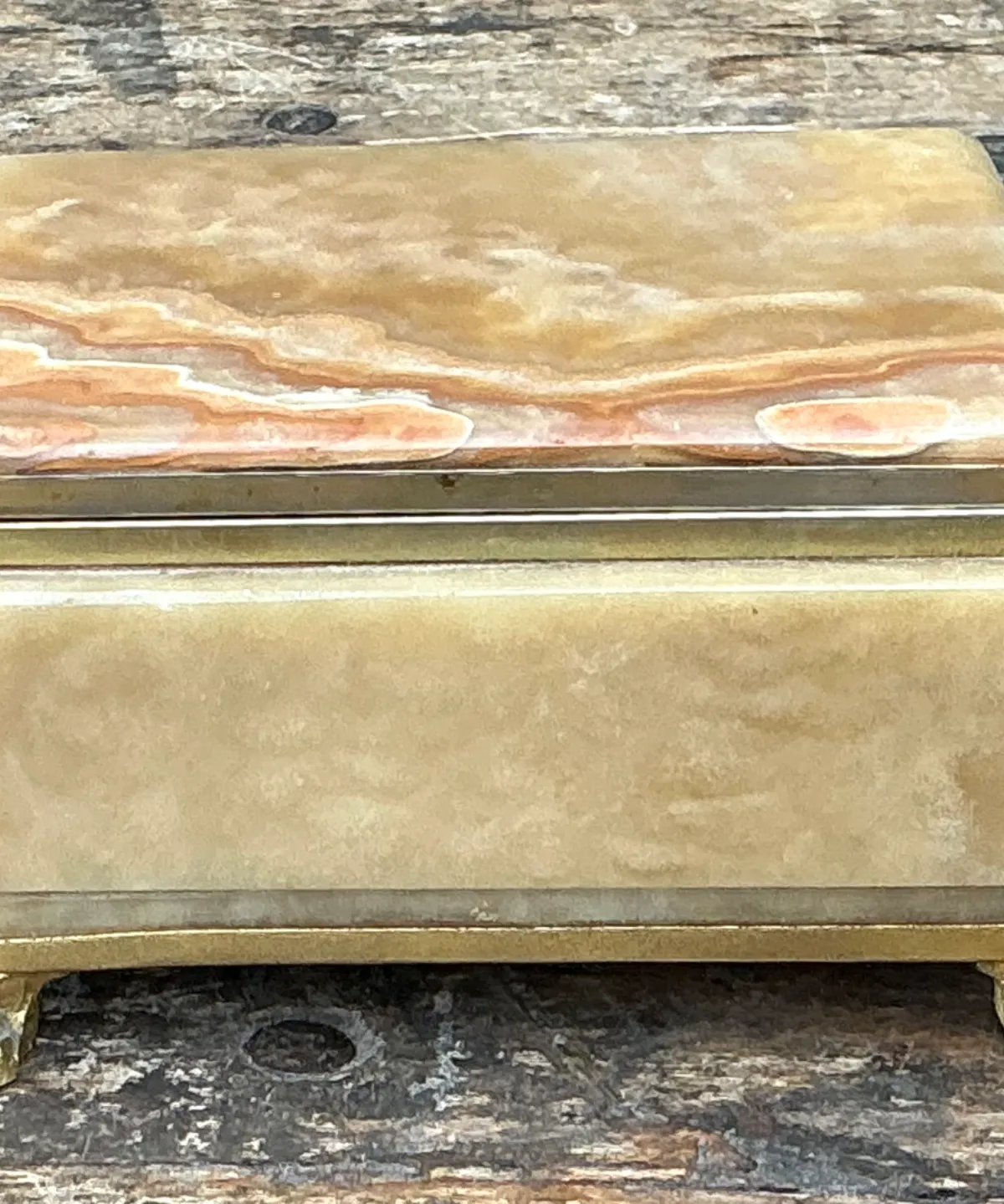 Vintage Onyx and Brass Footed Box — additional photo 7