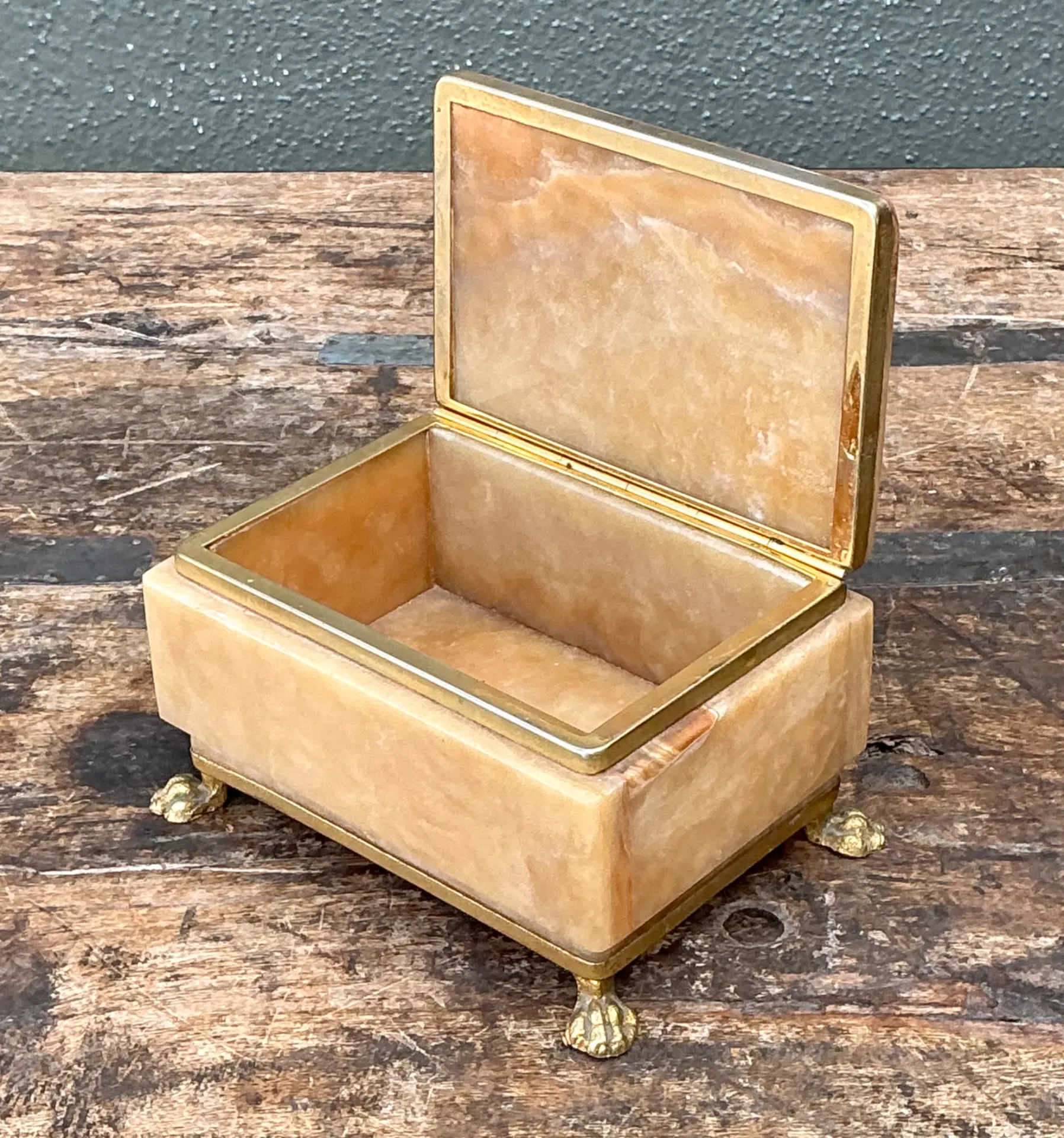 Vintage Onyx and Brass Footed Box — additional photo 8