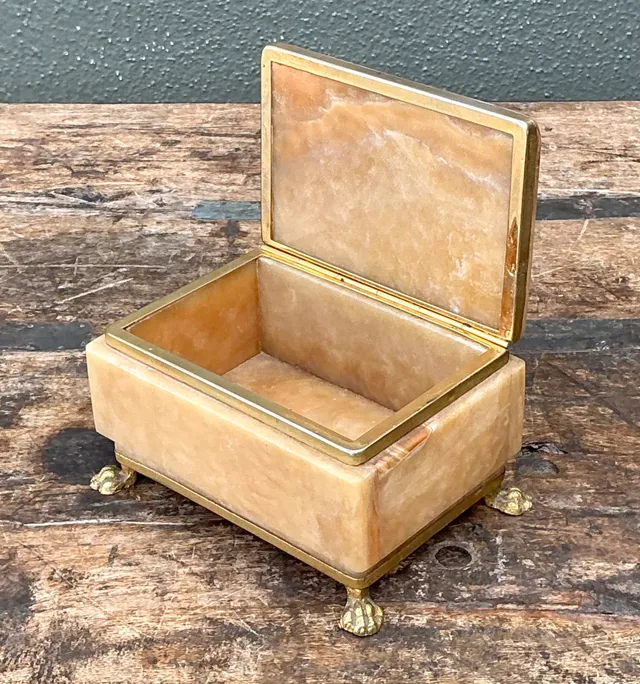 Vintage Onyx and Brass Footed Box — additional photo 8