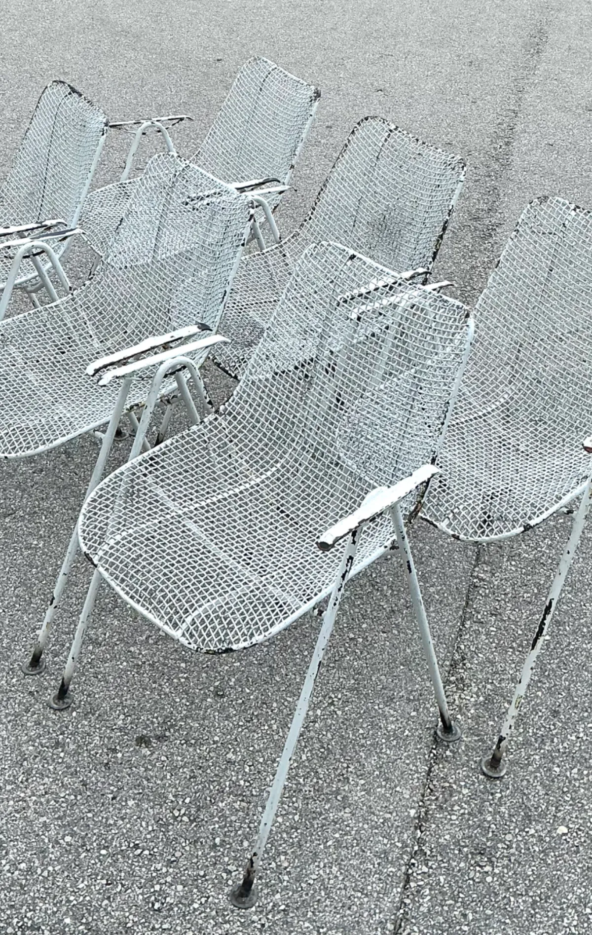 Vintage MCM Russell Woodard Wire Mesh Patio Chairs - Set of 6 — additional photo 4