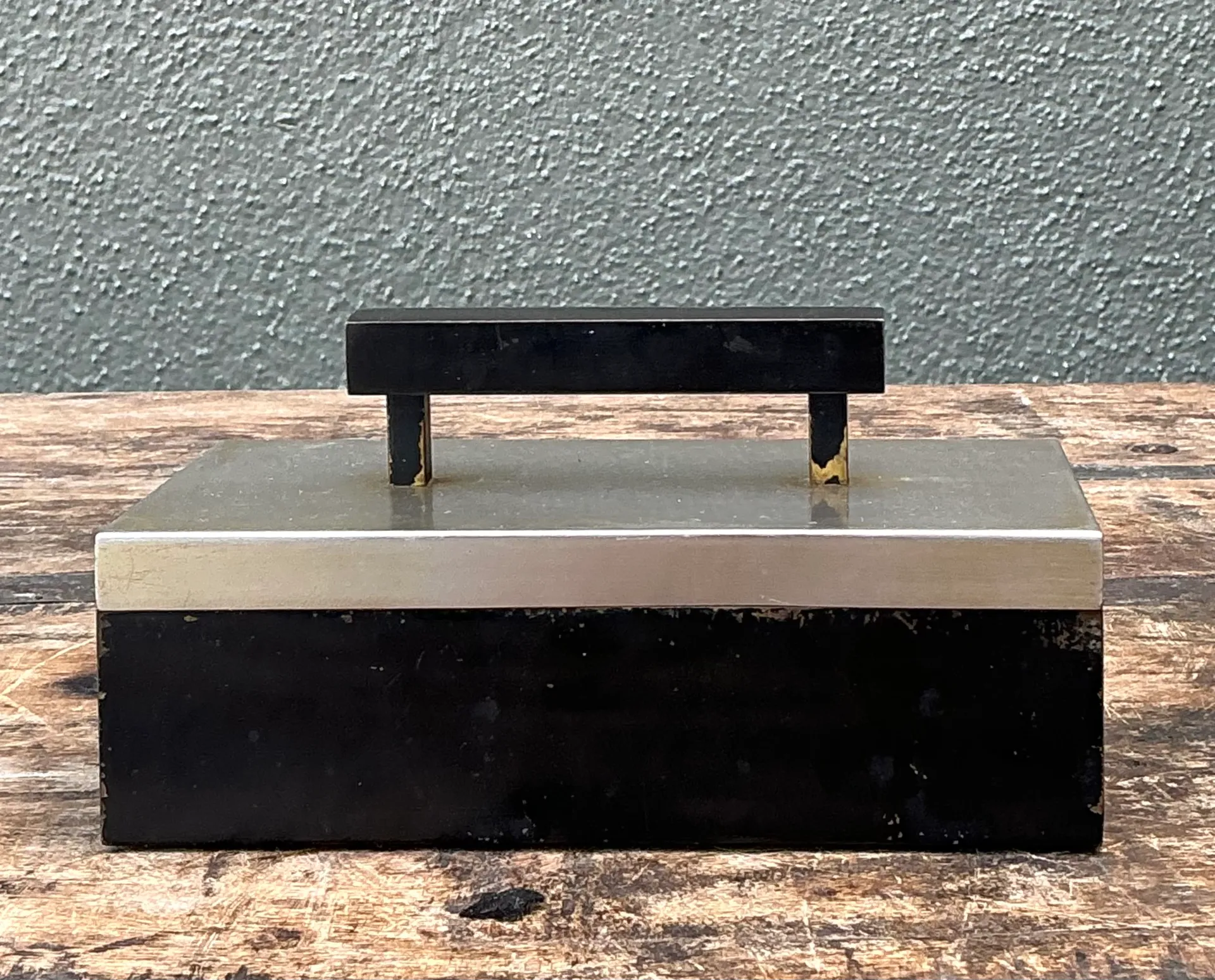 Vintage Metal and Wood Lidded Box — additional photo 2