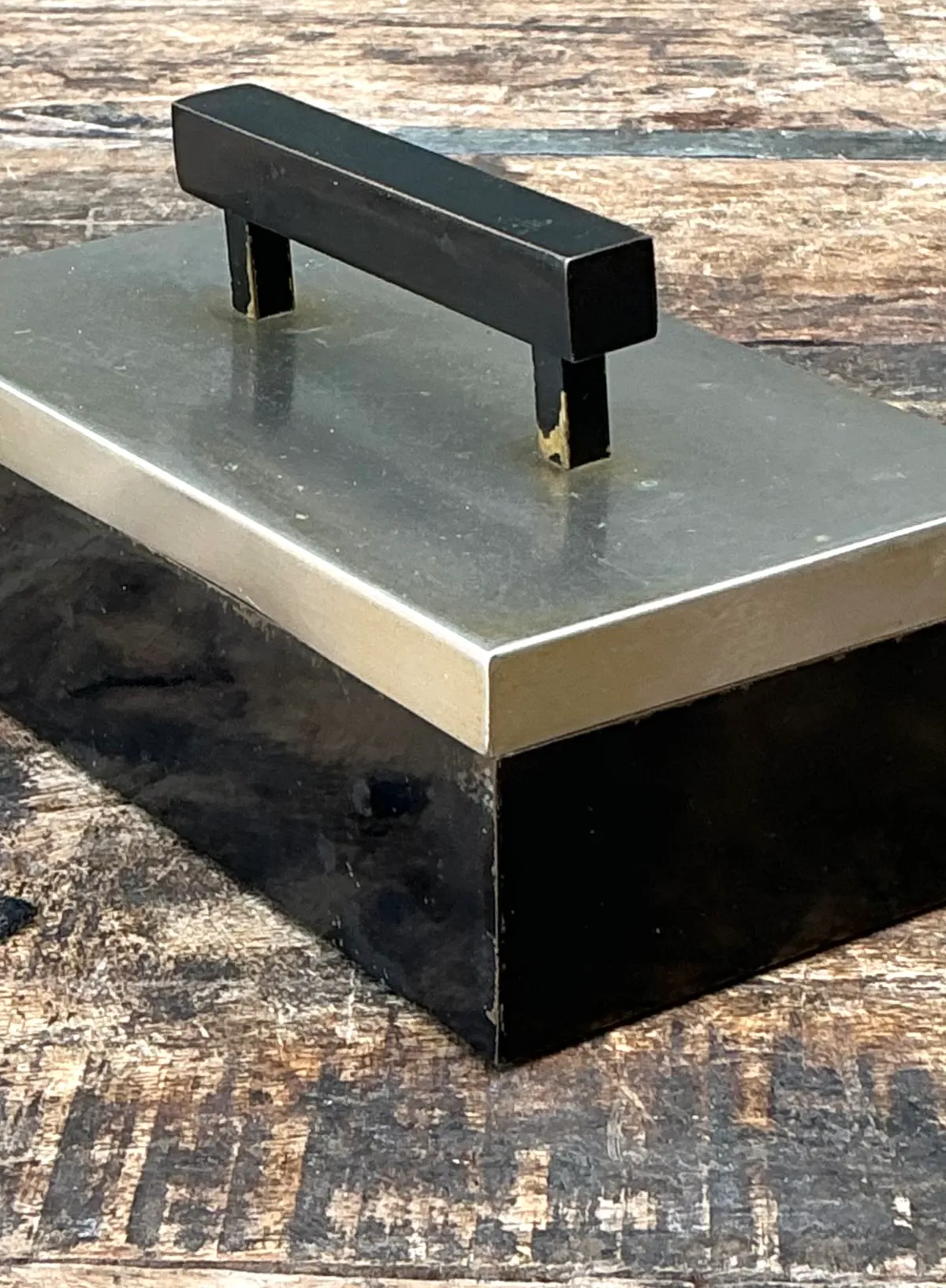 Vintage Metal and Wood Lidded Box — additional photo 4