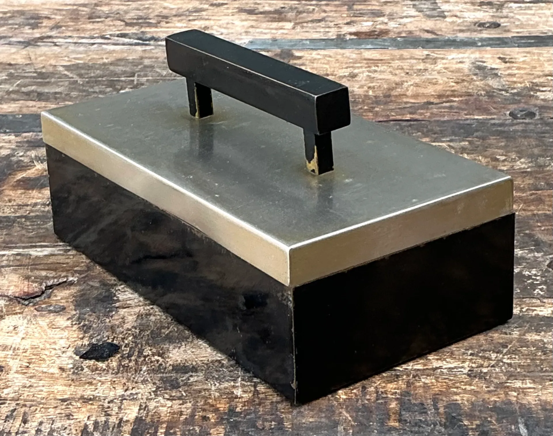 Vintage Metal and Wood Lidded Box — additional photo 1