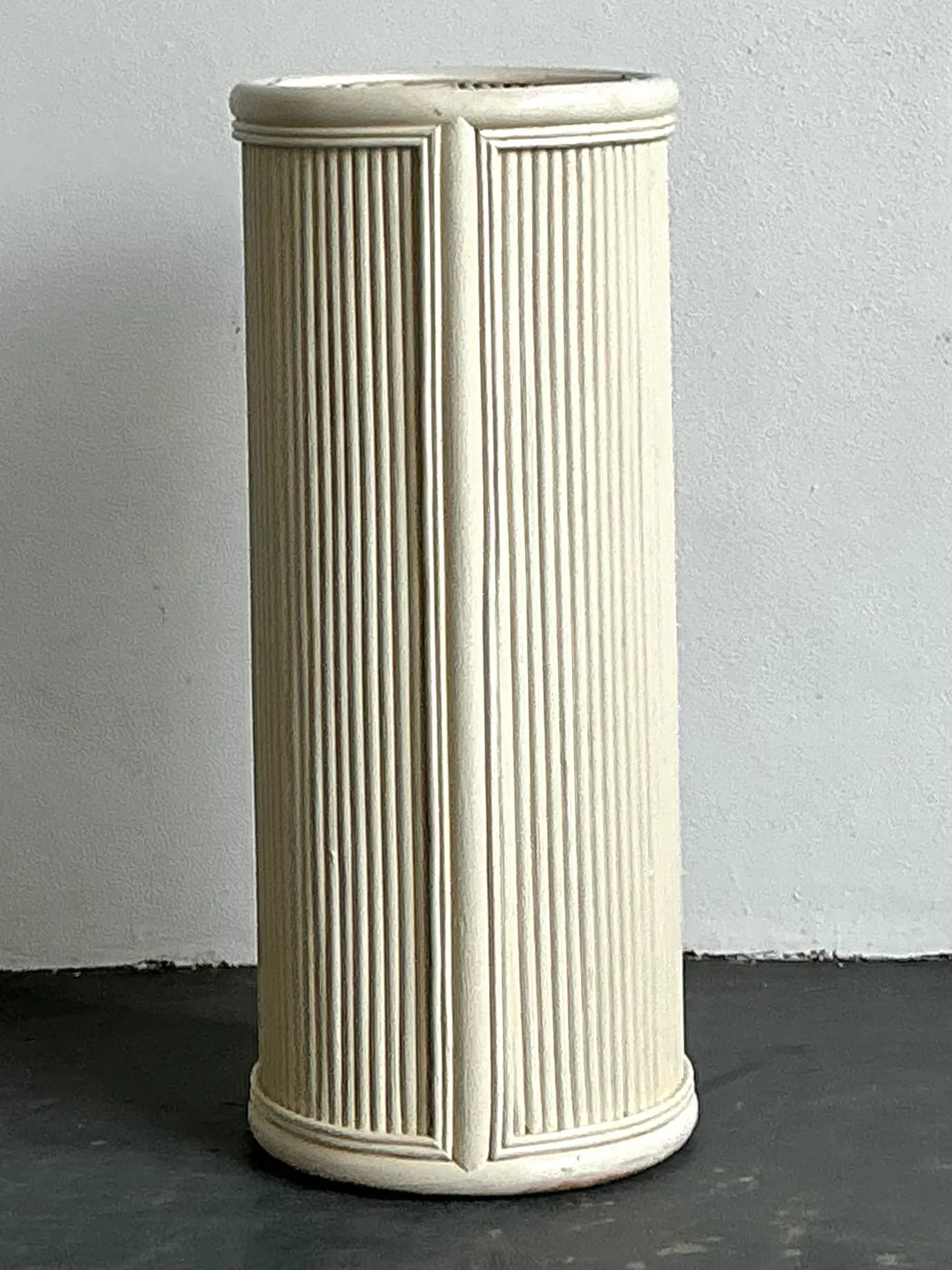 Vintage Painted Rattan Pedestal — additional photo 3