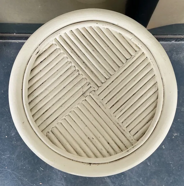 Vintage Painted Rattan Pedestal — additional photo 2