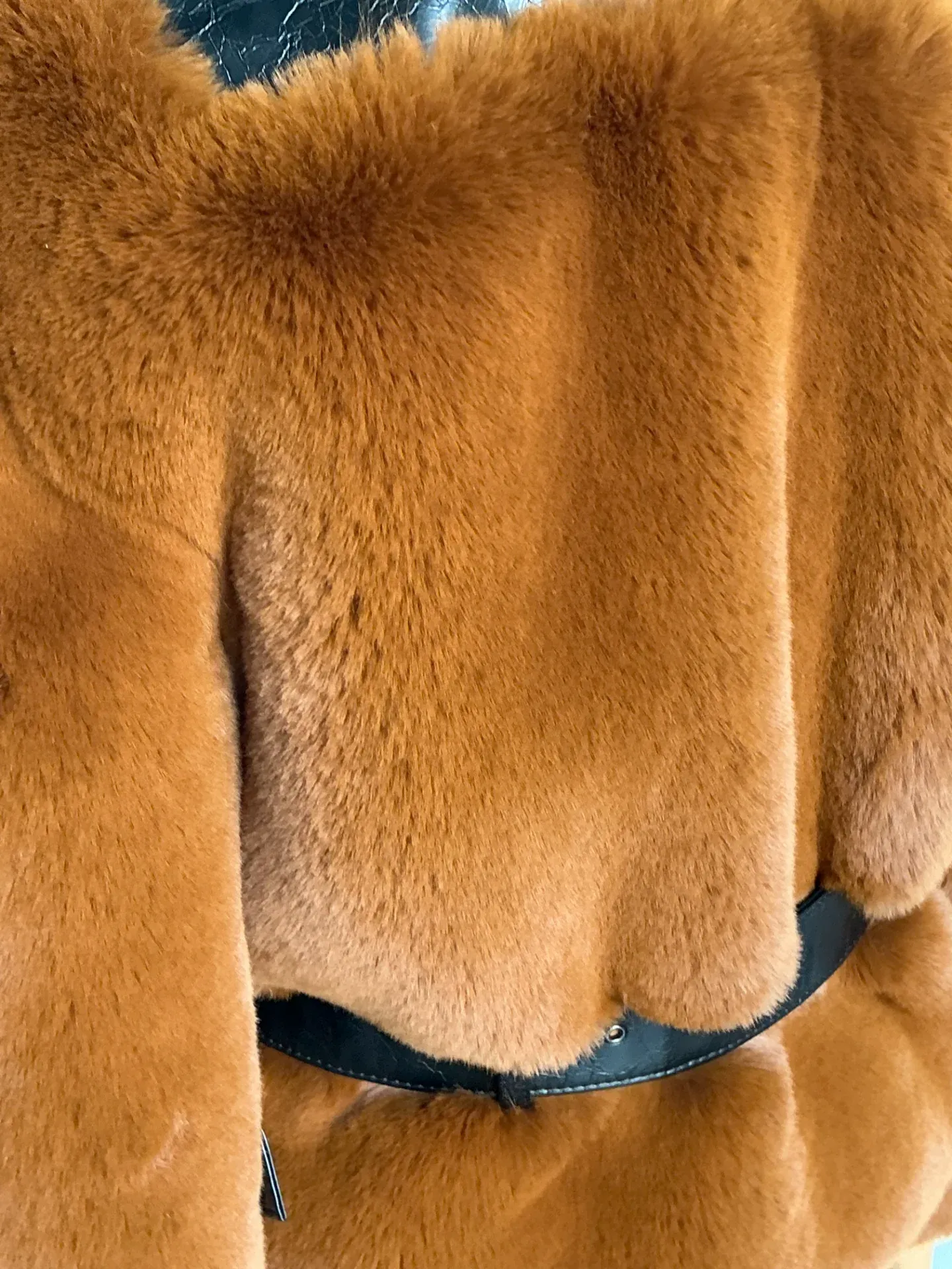 Vintage Sonia Rykiel Leather Coat Jacket with Fur — additional photo 8