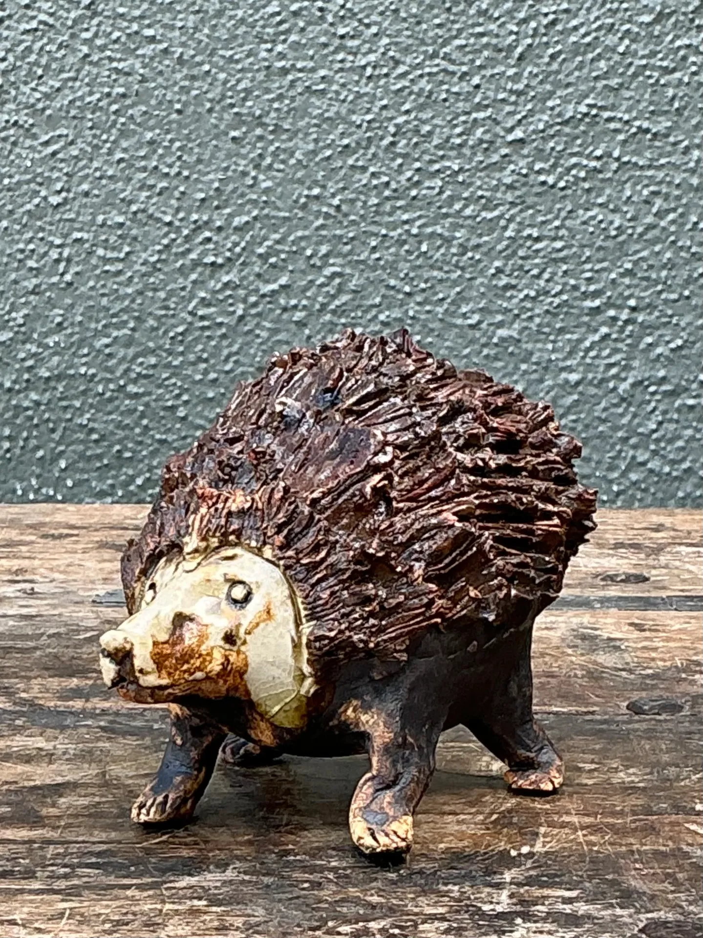 Vintage Textured Ceramic Hedgehog Sculpture — additional photo 6