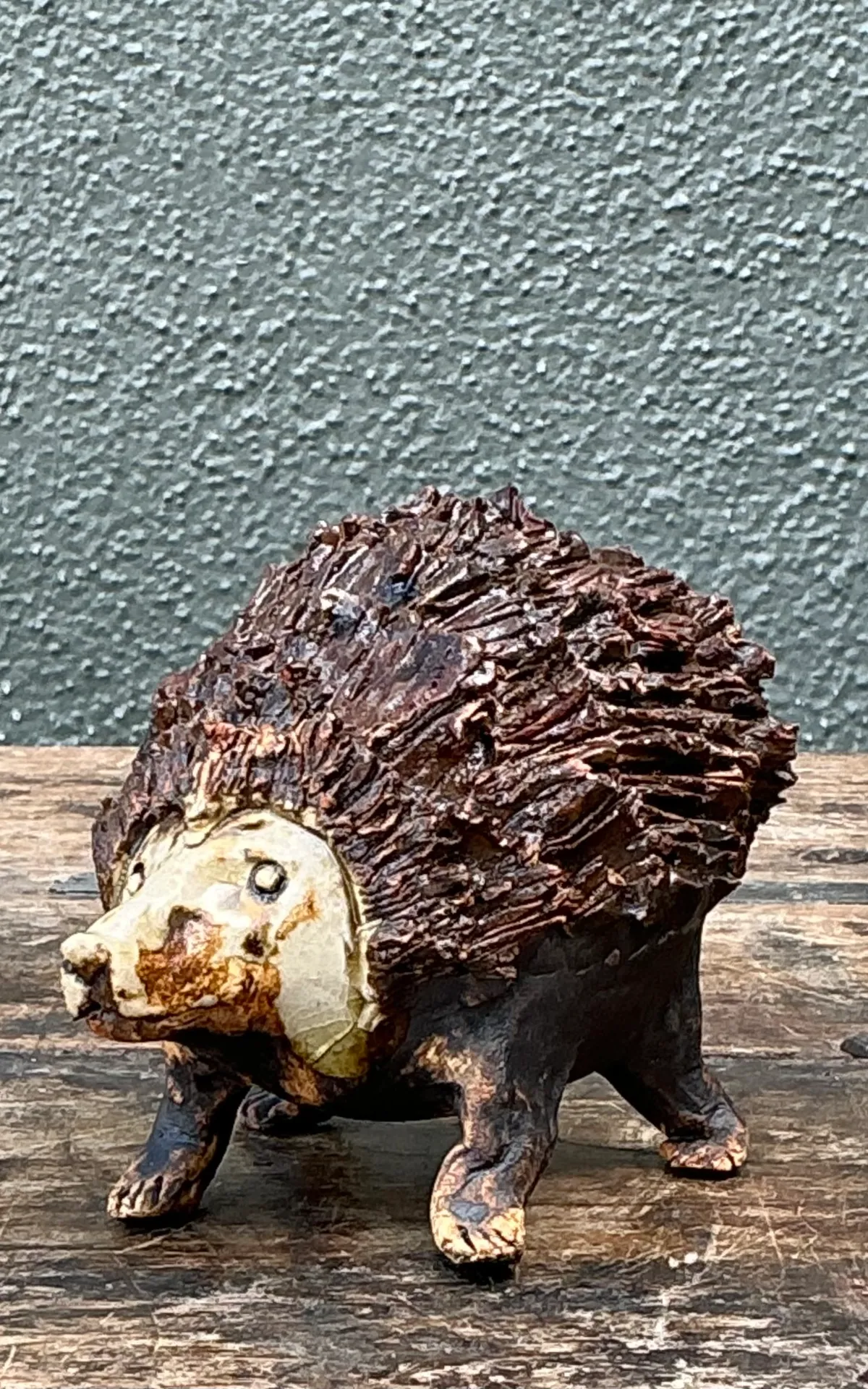 Vintage Textured Ceramic Hedgehog Sculpture — additional photo 6