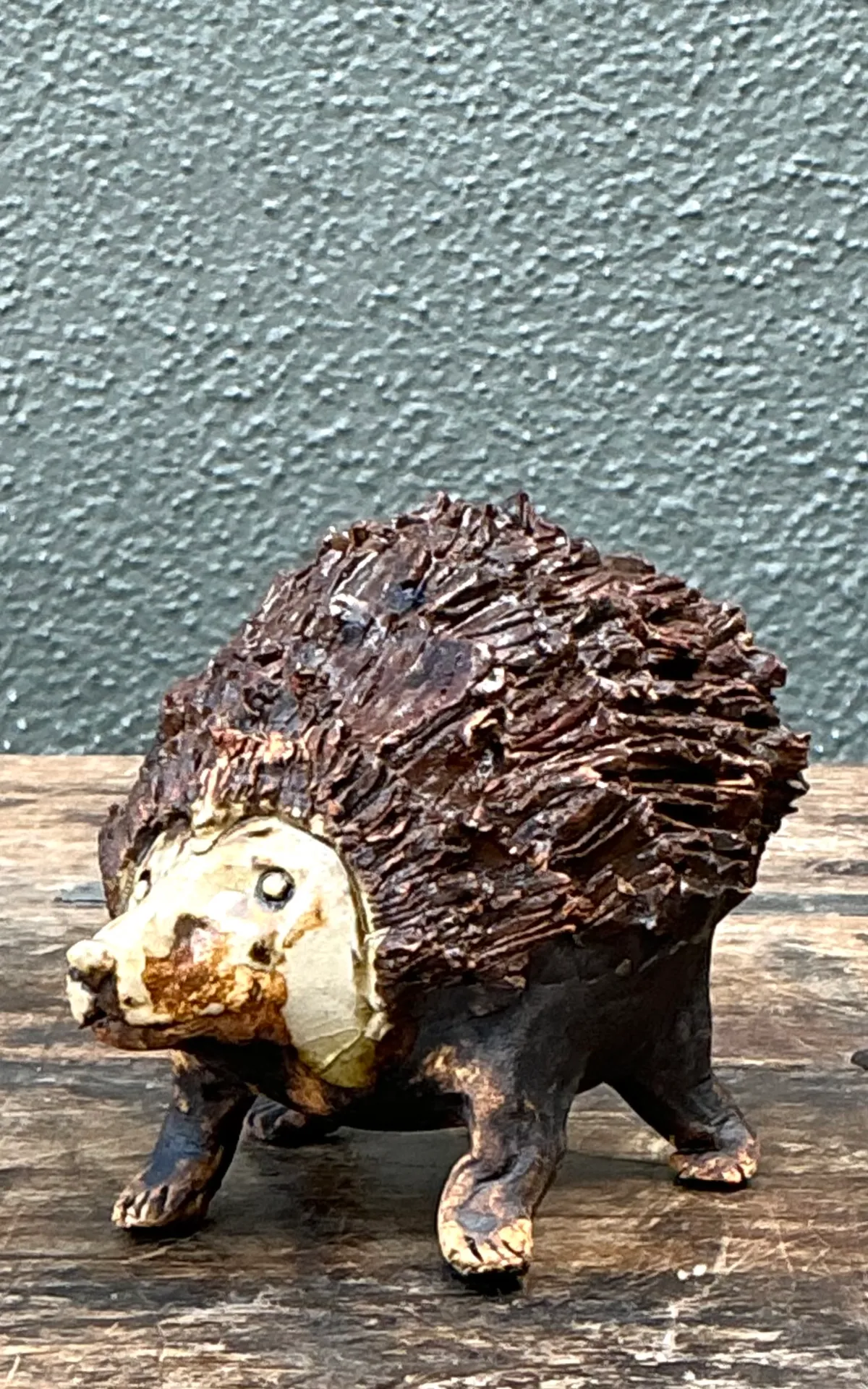 Vintage Textured Ceramic Hedgehog Sculpture — additional photo 2