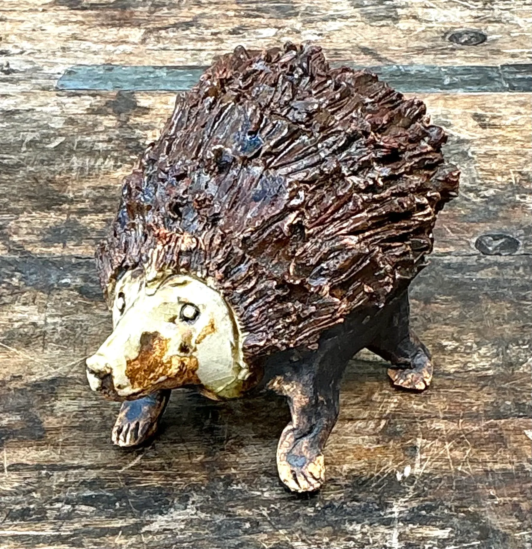 Vintage Textured Ceramic Hedgehog Sculpture — additional photo 7