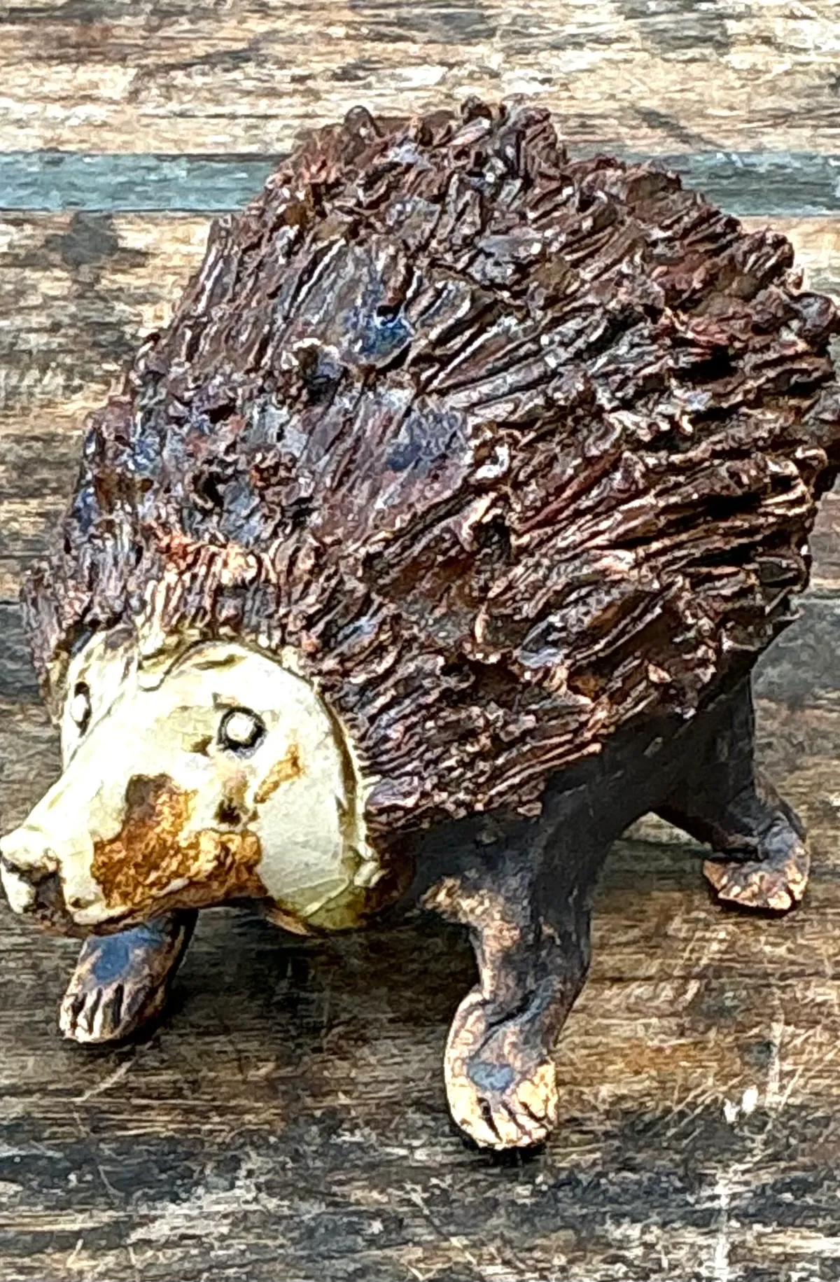 Vintage Textured Ceramic Hedgehog Sculpture — additional photo 7