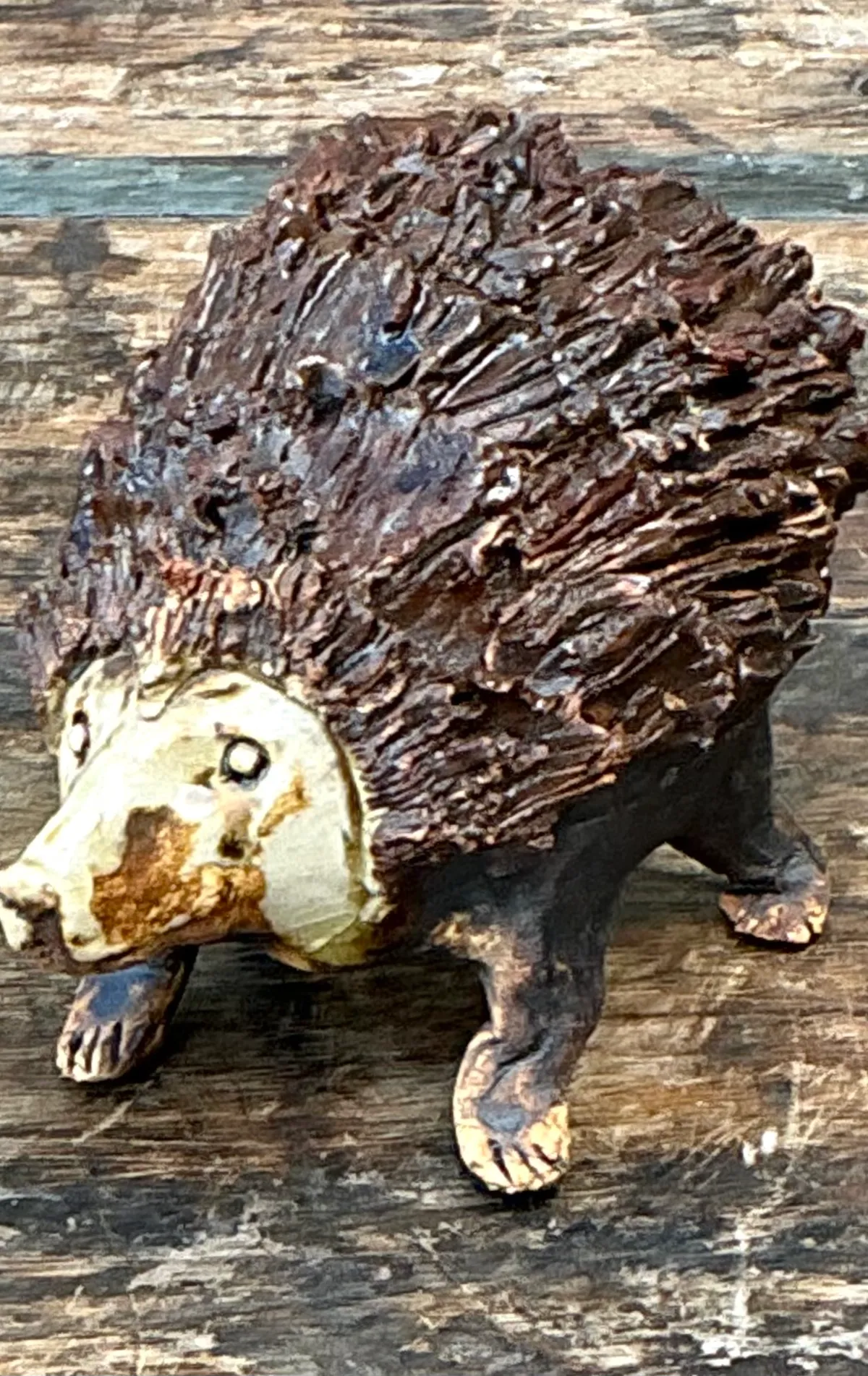 Vintage Textured Ceramic Hedgehog Sculpture — additional photo 3