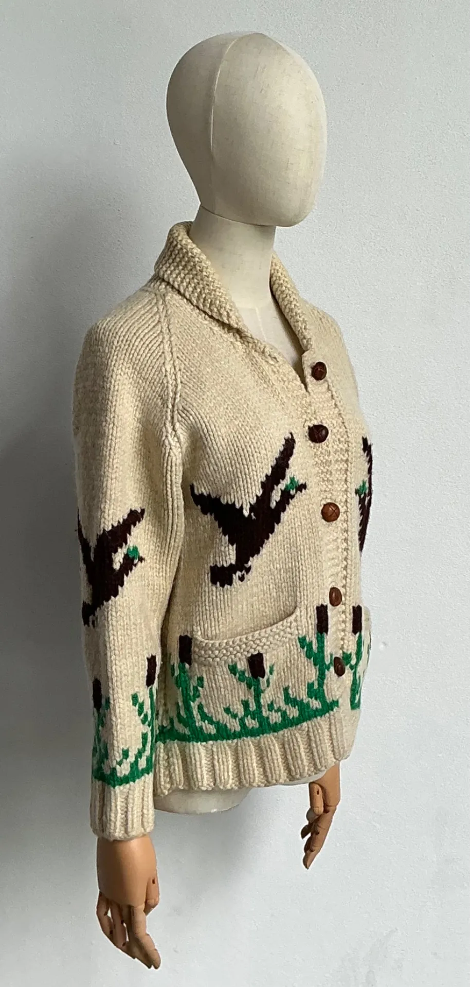 Vintage Hand-Knitted Wool Cardigan — additional photo 4