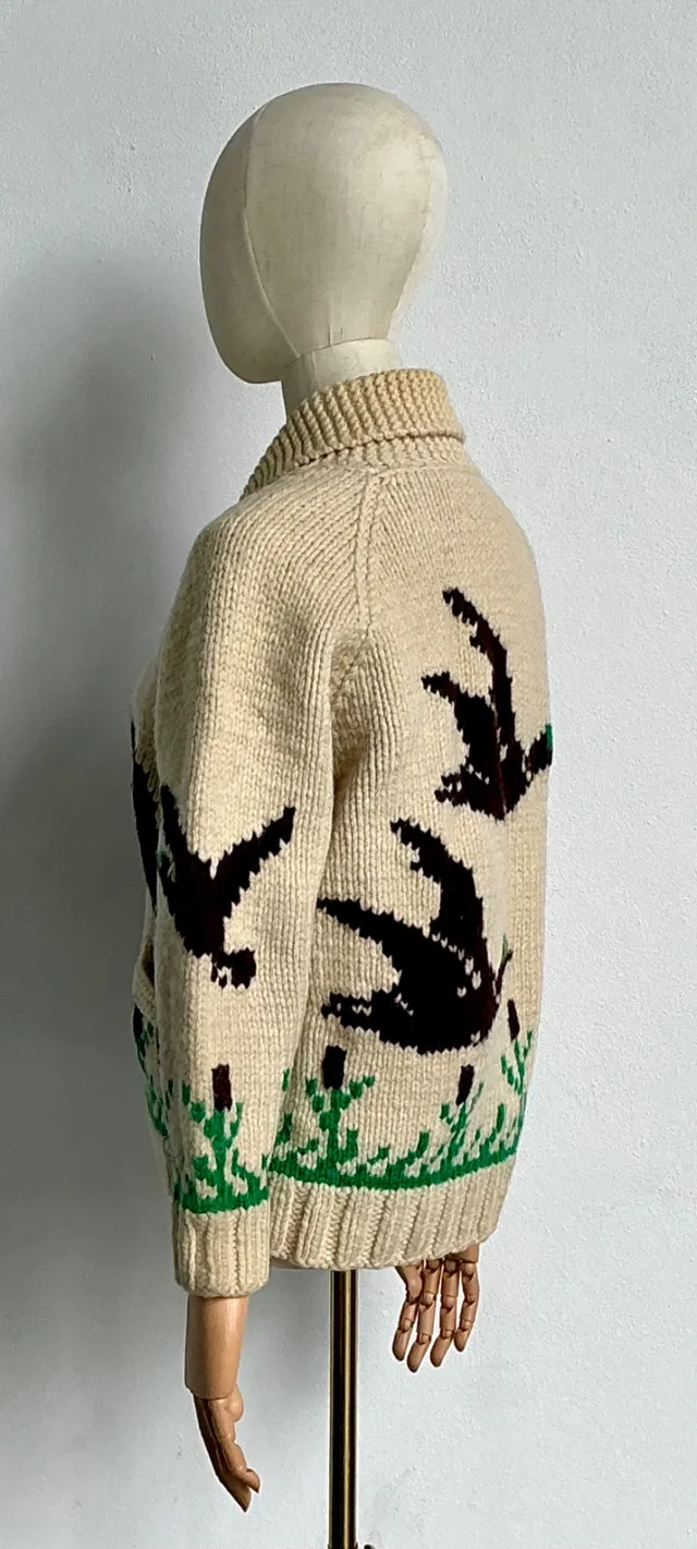 Vintage Hand-Knitted Wool Cardigan — additional photo 1