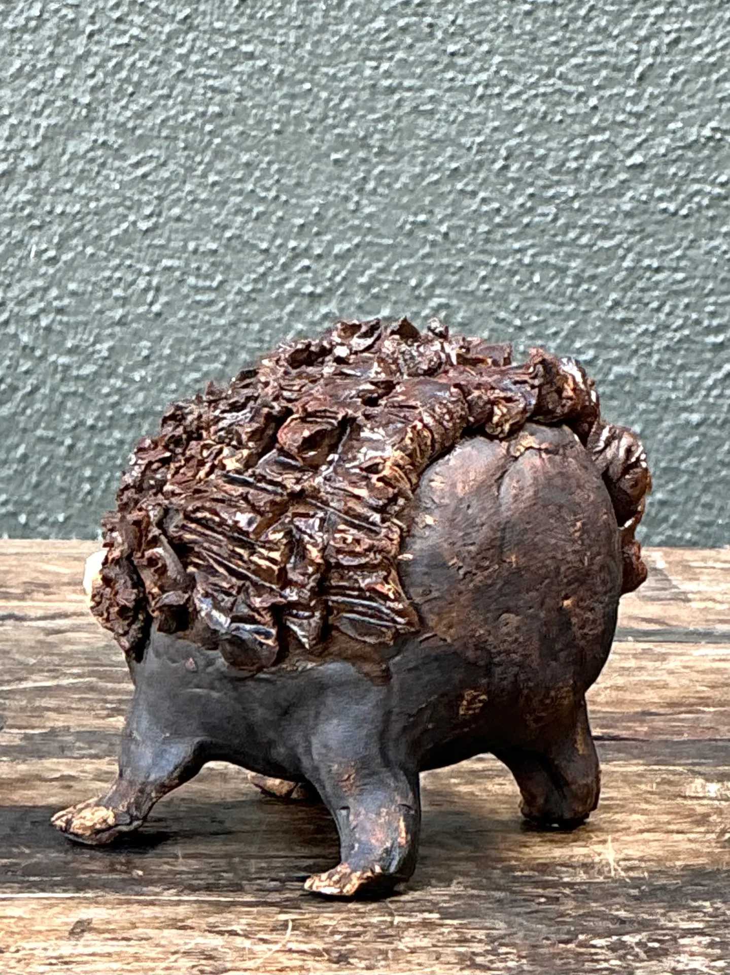 Vintage Textured Ceramic Hedgehog Sculpture — additional photo 8