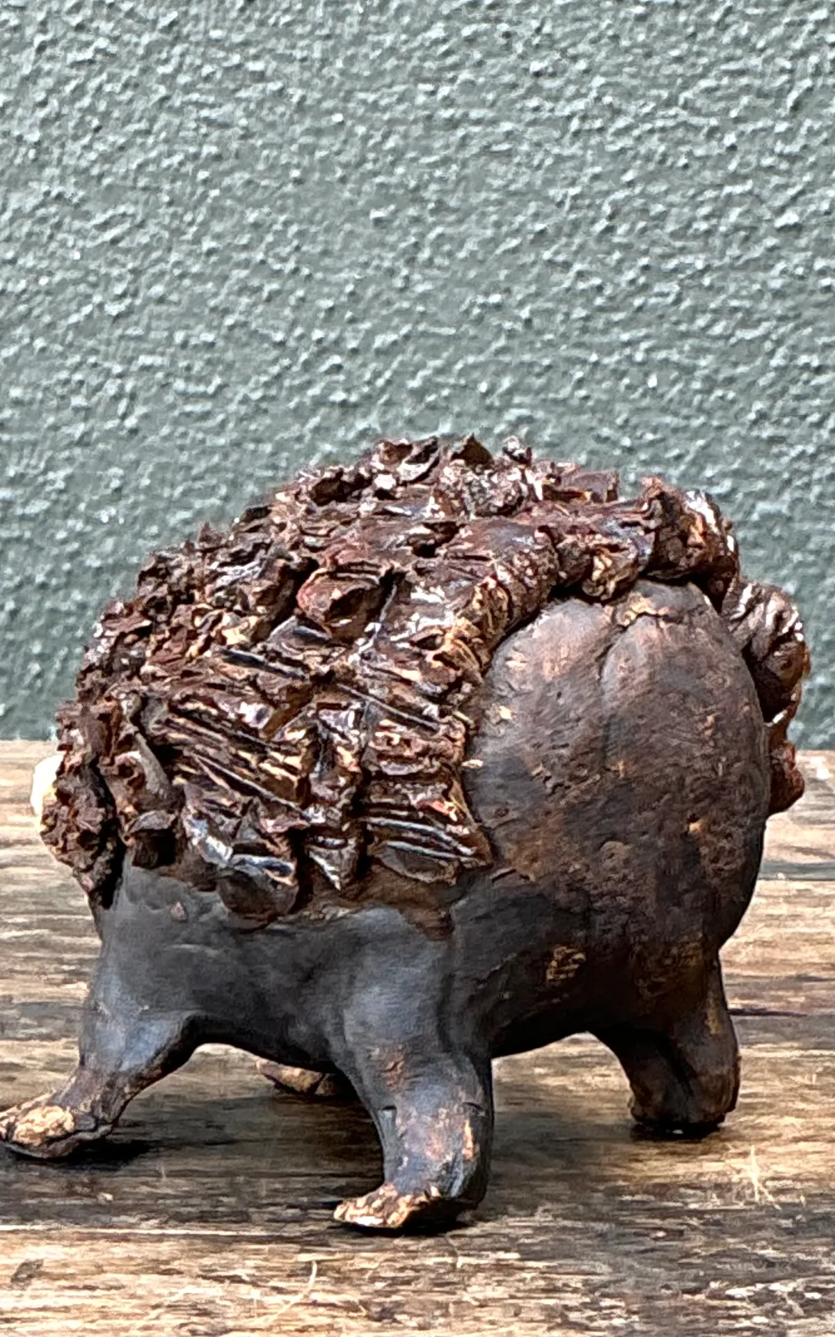 Vintage Textured Ceramic Hedgehog Sculpture — additional photo 8