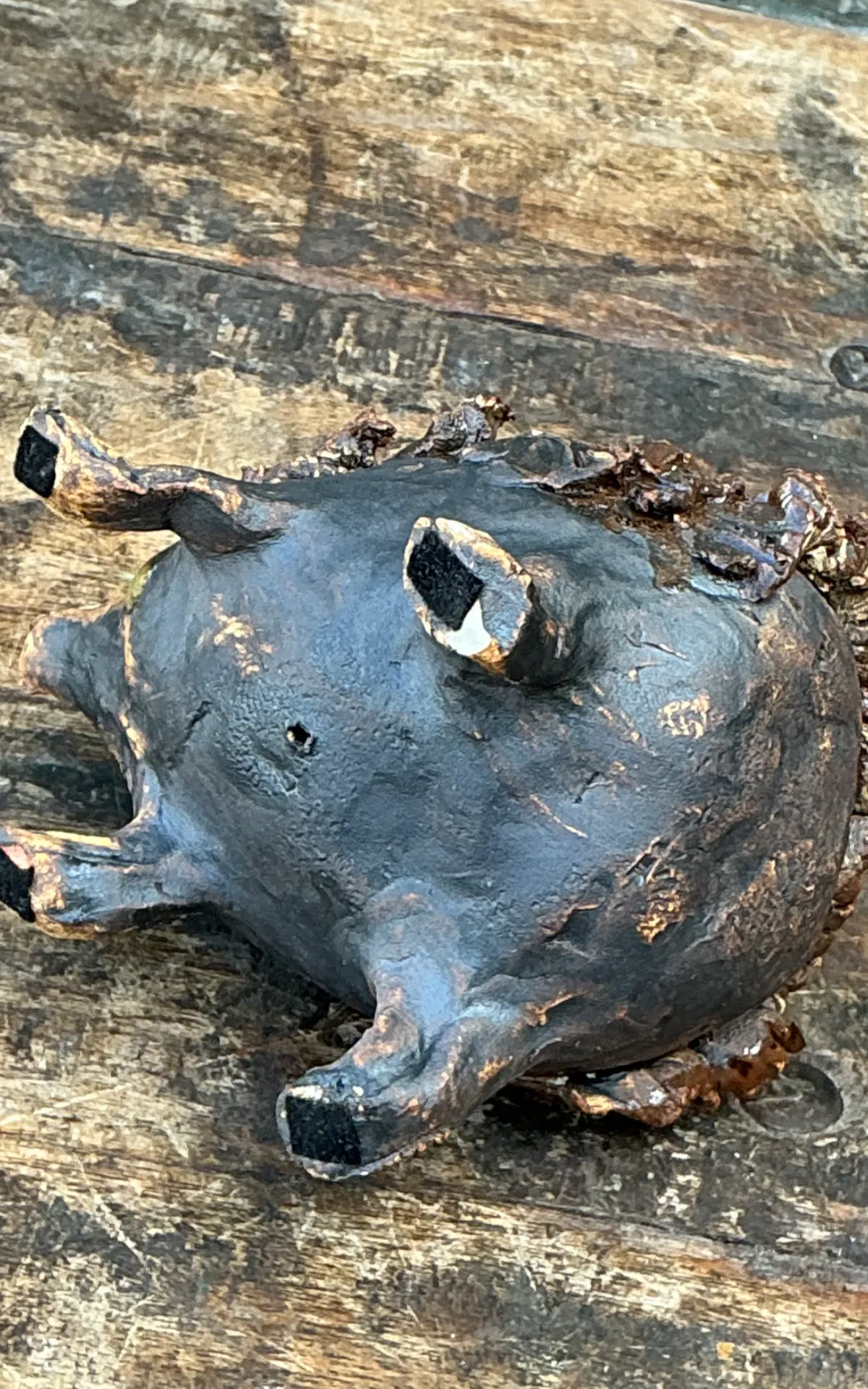 Vintage Textured Ceramic Hedgehog Sculpture — additional photo 4