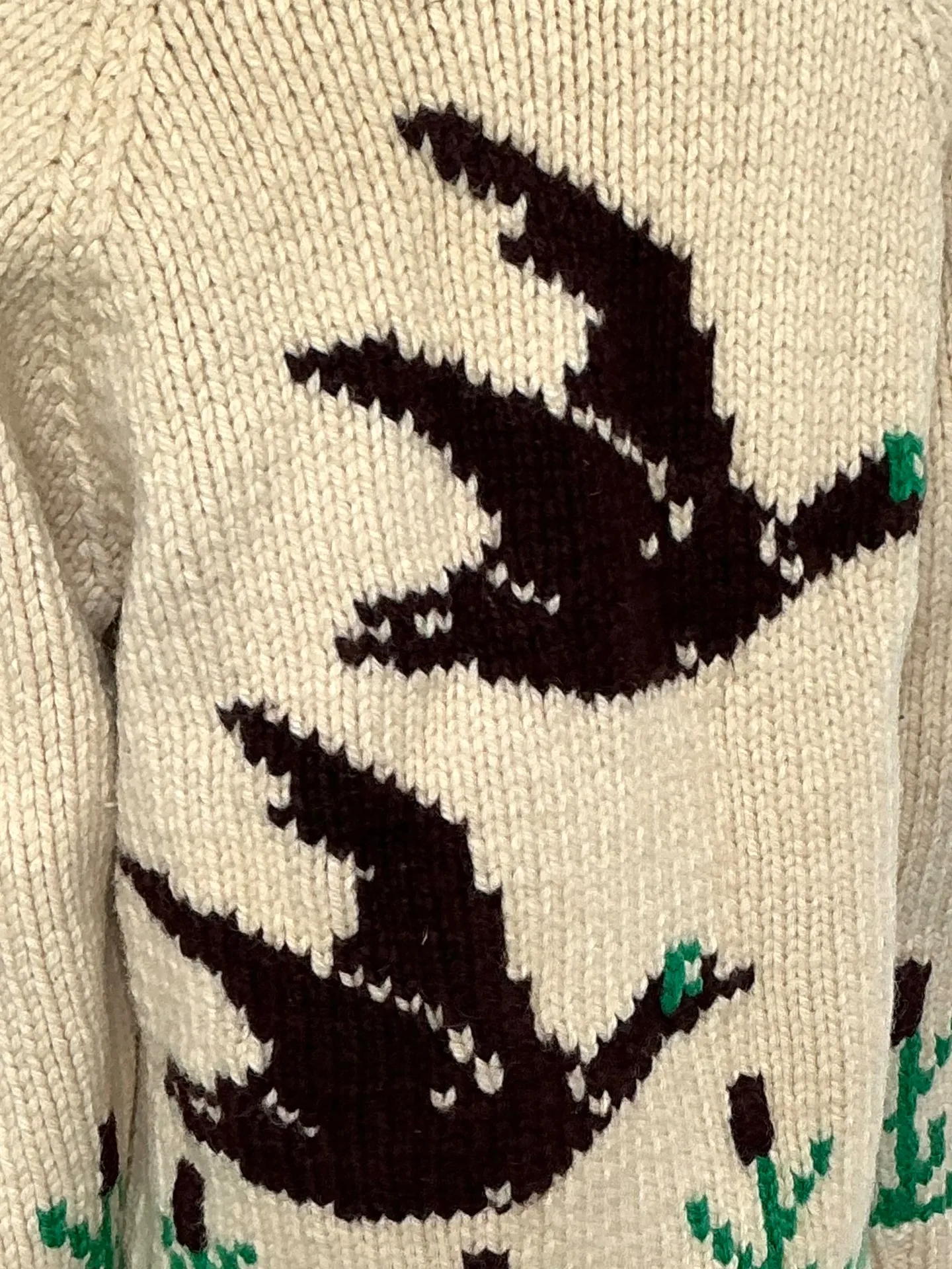 Vintage Hand-Knitted Wool Cardigan — additional photo 5