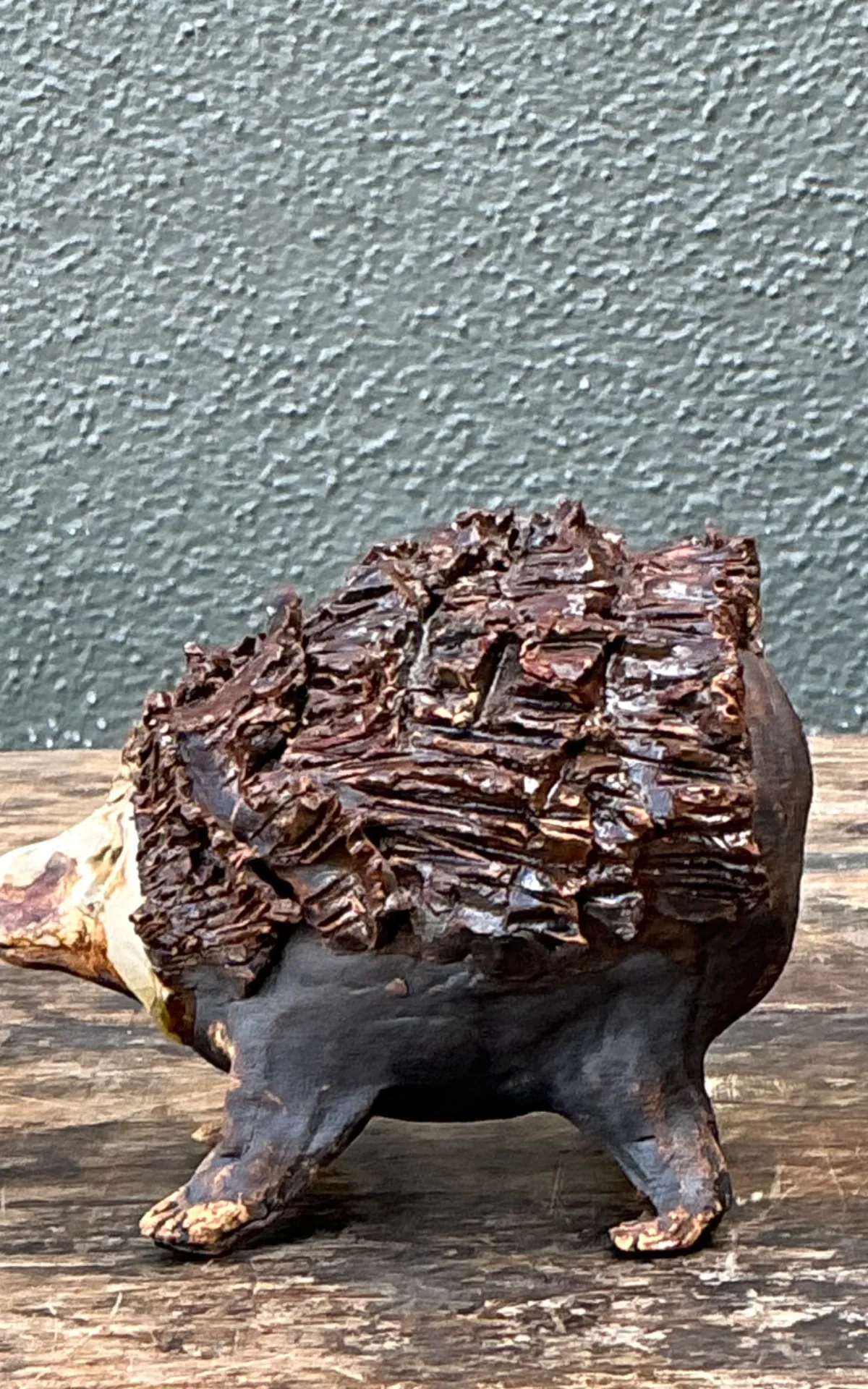 Vintage Textured Ceramic Hedgehog Sculpture — additional photo 5