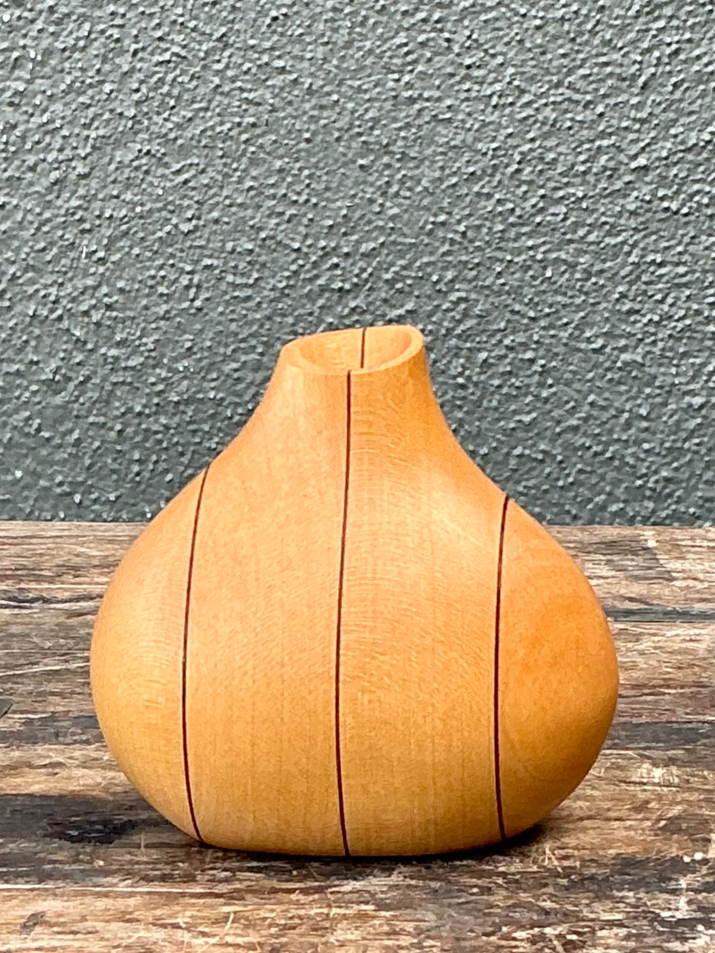 Vintage Sculptural Wood Bud Vase — additional photo 2