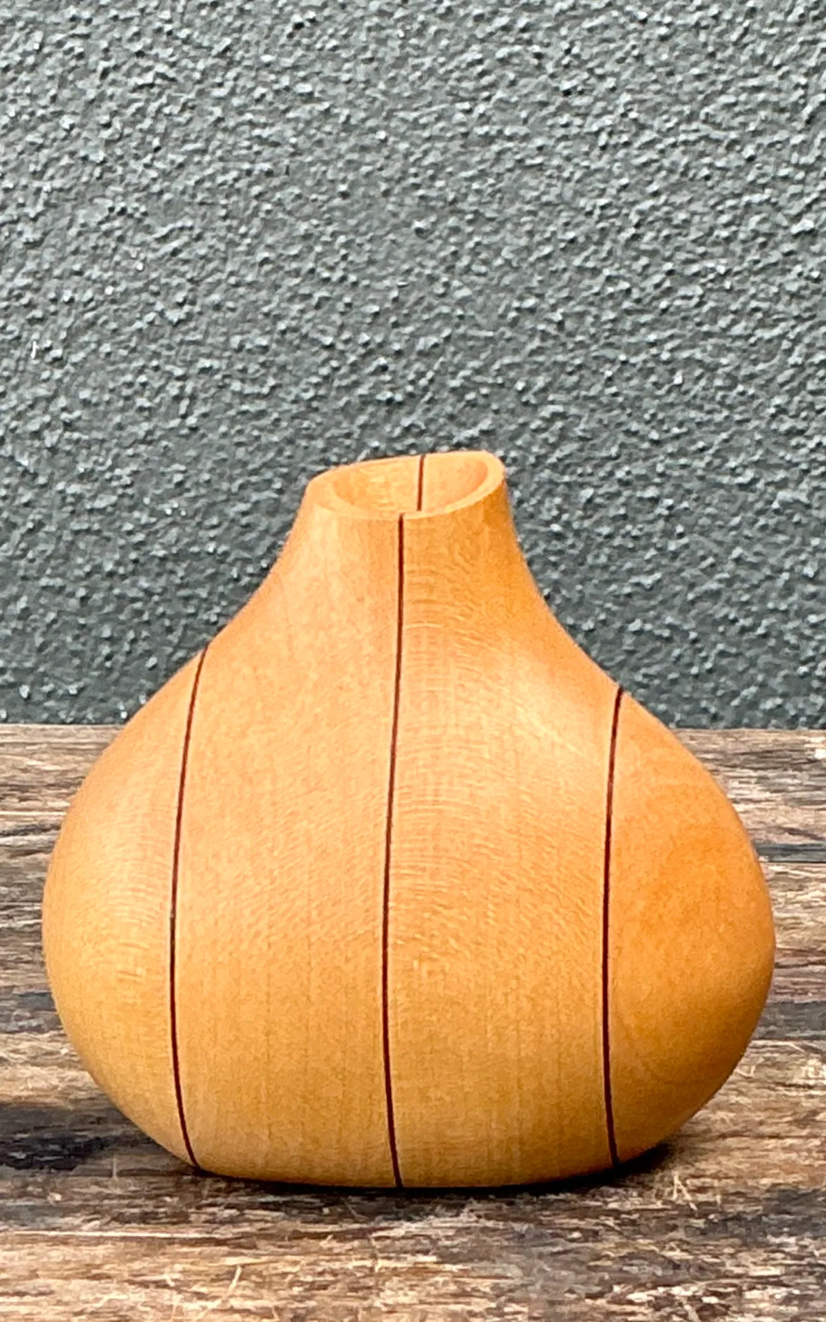 Vintage Sculptural Wood Bud Vase — additional photo 2