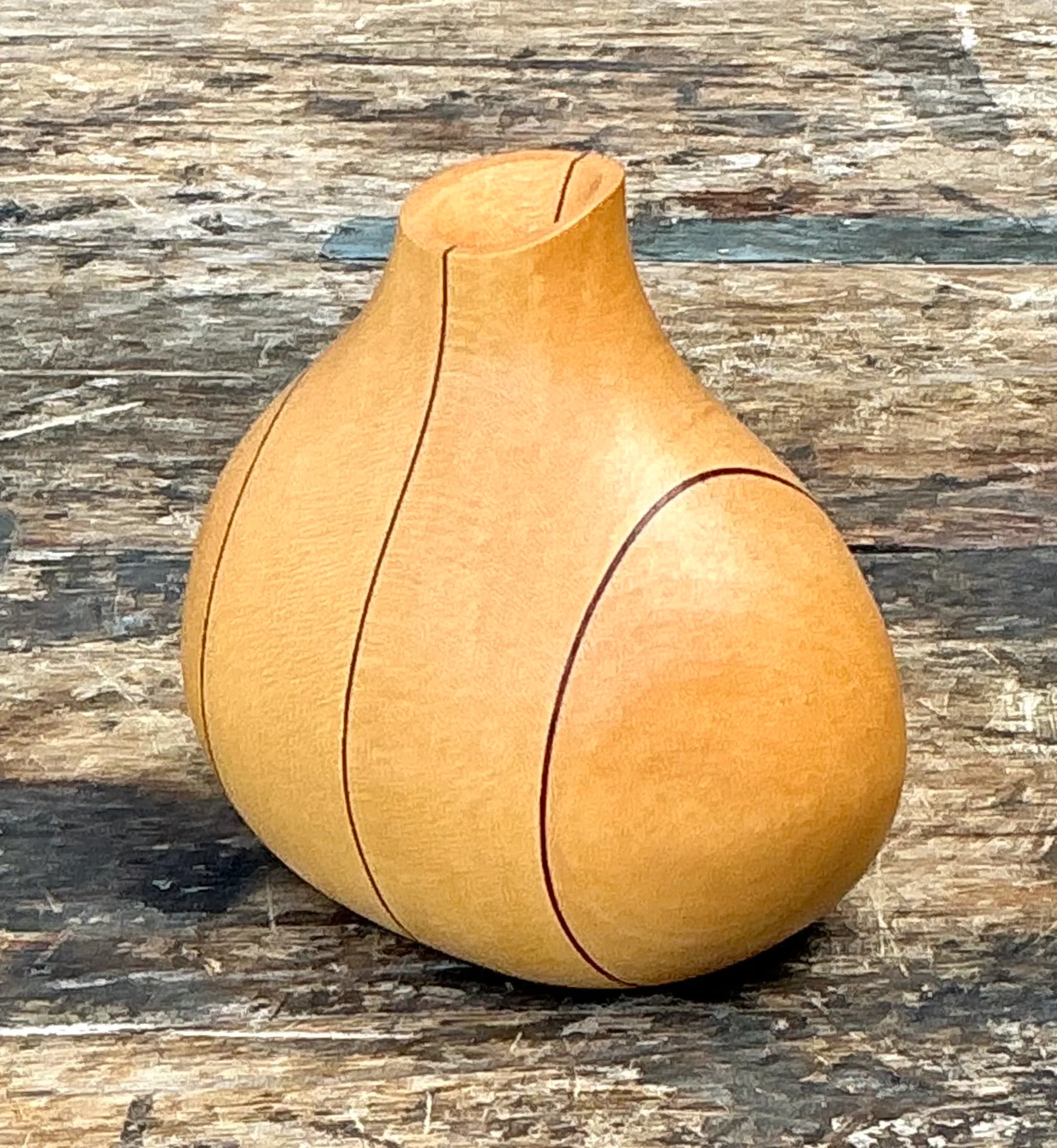 Vintage Sculptural Wood Bud Vase — additional photo 1