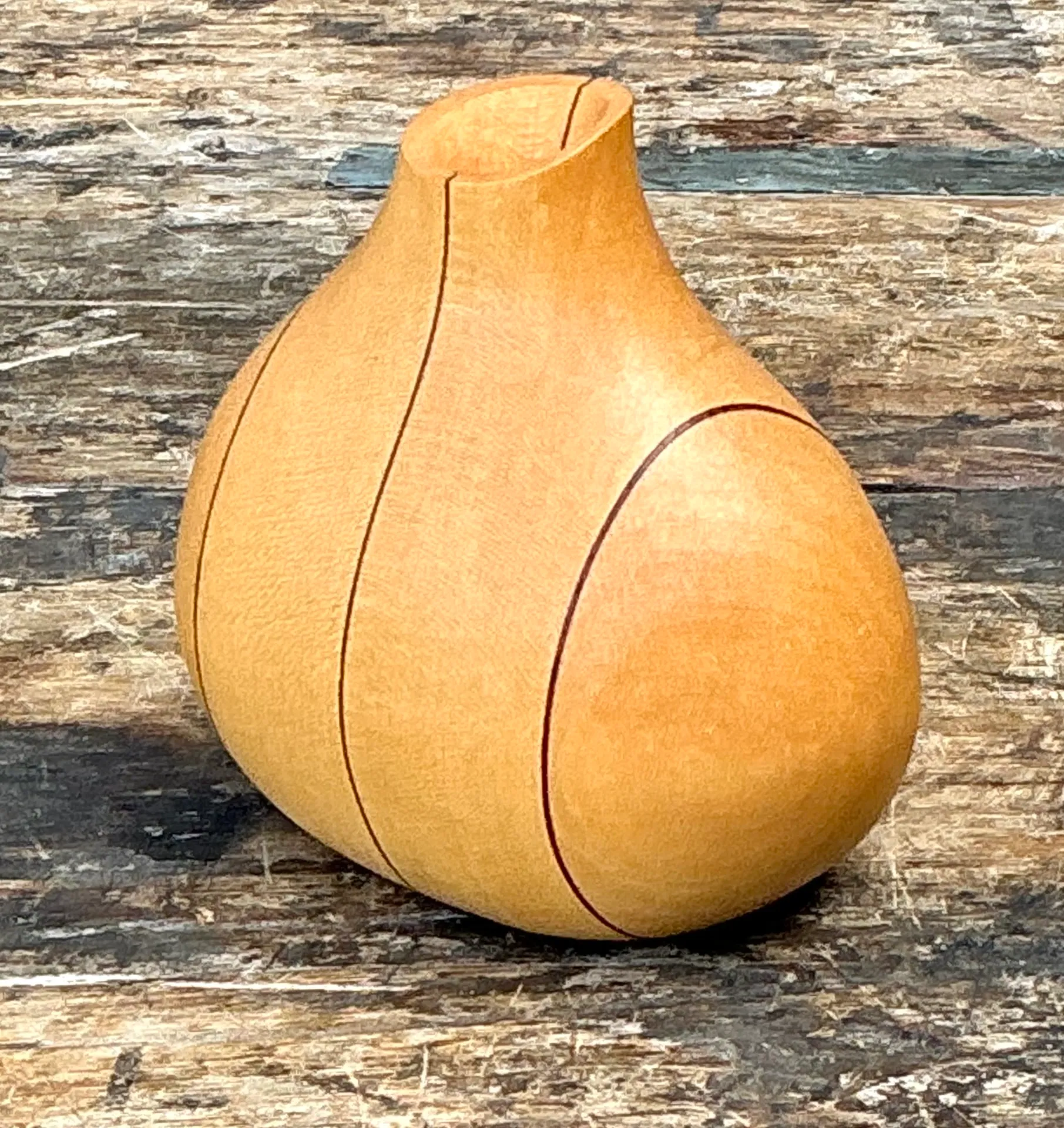 Vintage Sculptural Wood Bud Vase — additional photo 3