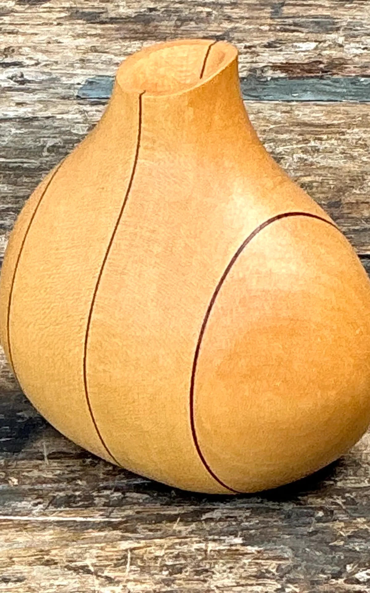 Vintage Sculptural Wood Bud Vase — additional photo 3