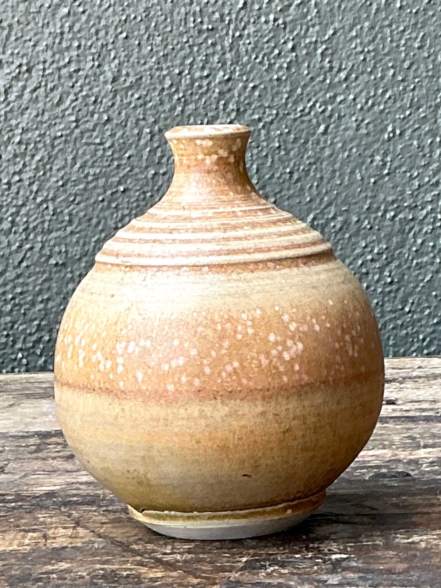Vintage Studio Pottery Vase - Cream, 3.25W x 4H — additional photo 4