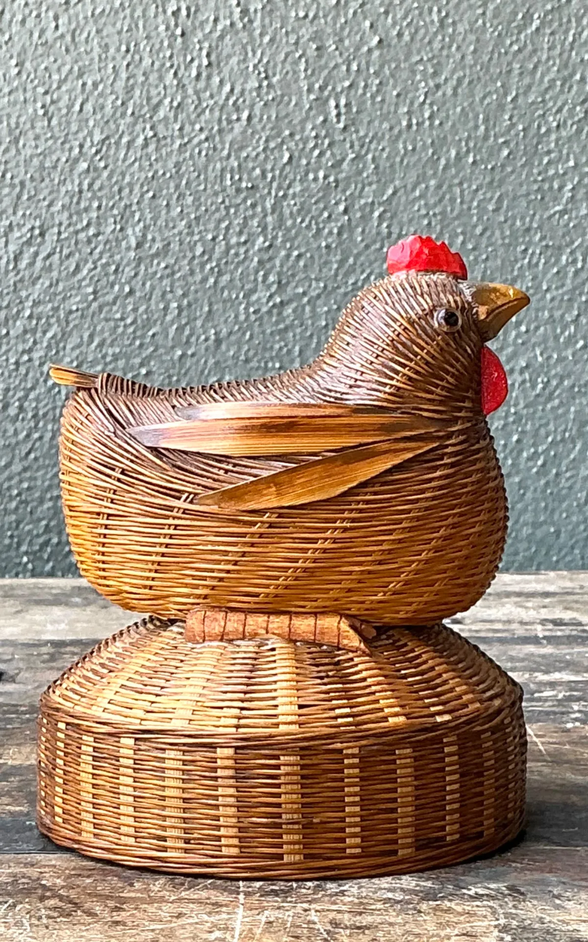 Vintage Shanghai Weave Rooster Music Box — additional photo 2