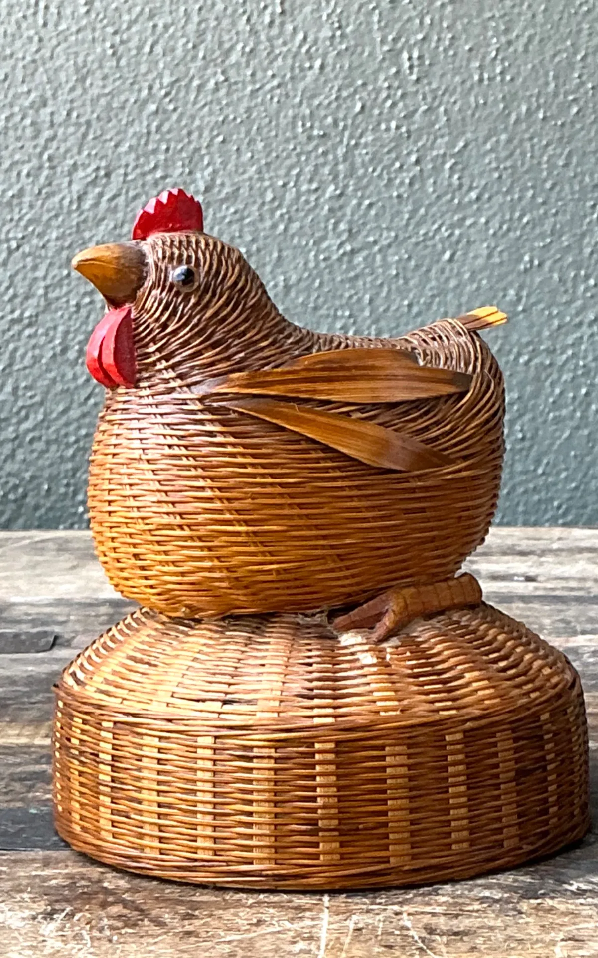 Vintage Shanghai Weave Rooster Music Box — additional photo 4