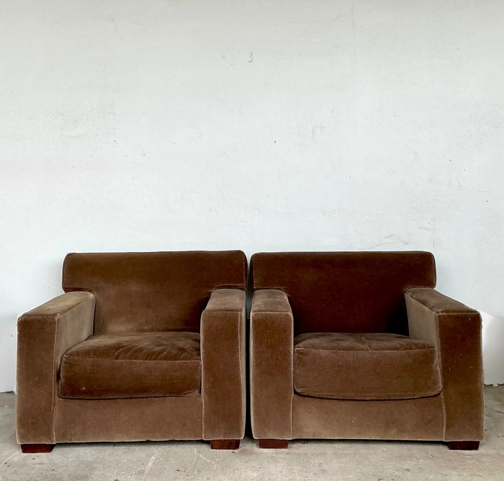 Vintage Ralph Lauren Mohair “Tuxedo” Lounge Chairs - A Pair — additional photo 4