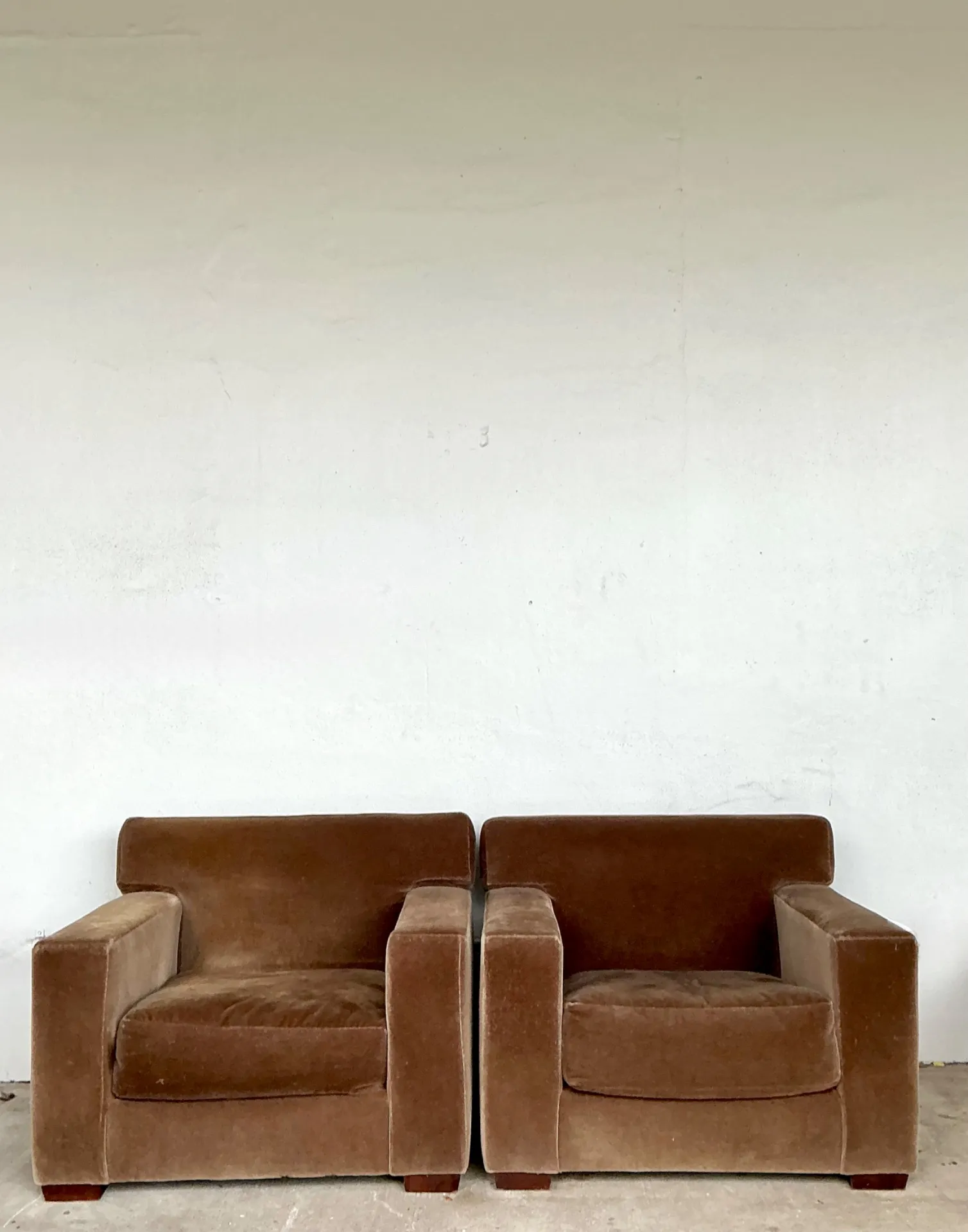 Vintage Ralph Lauren Mohair “Tuxedo” Lounge Chairs - A Pair — additional photo 2