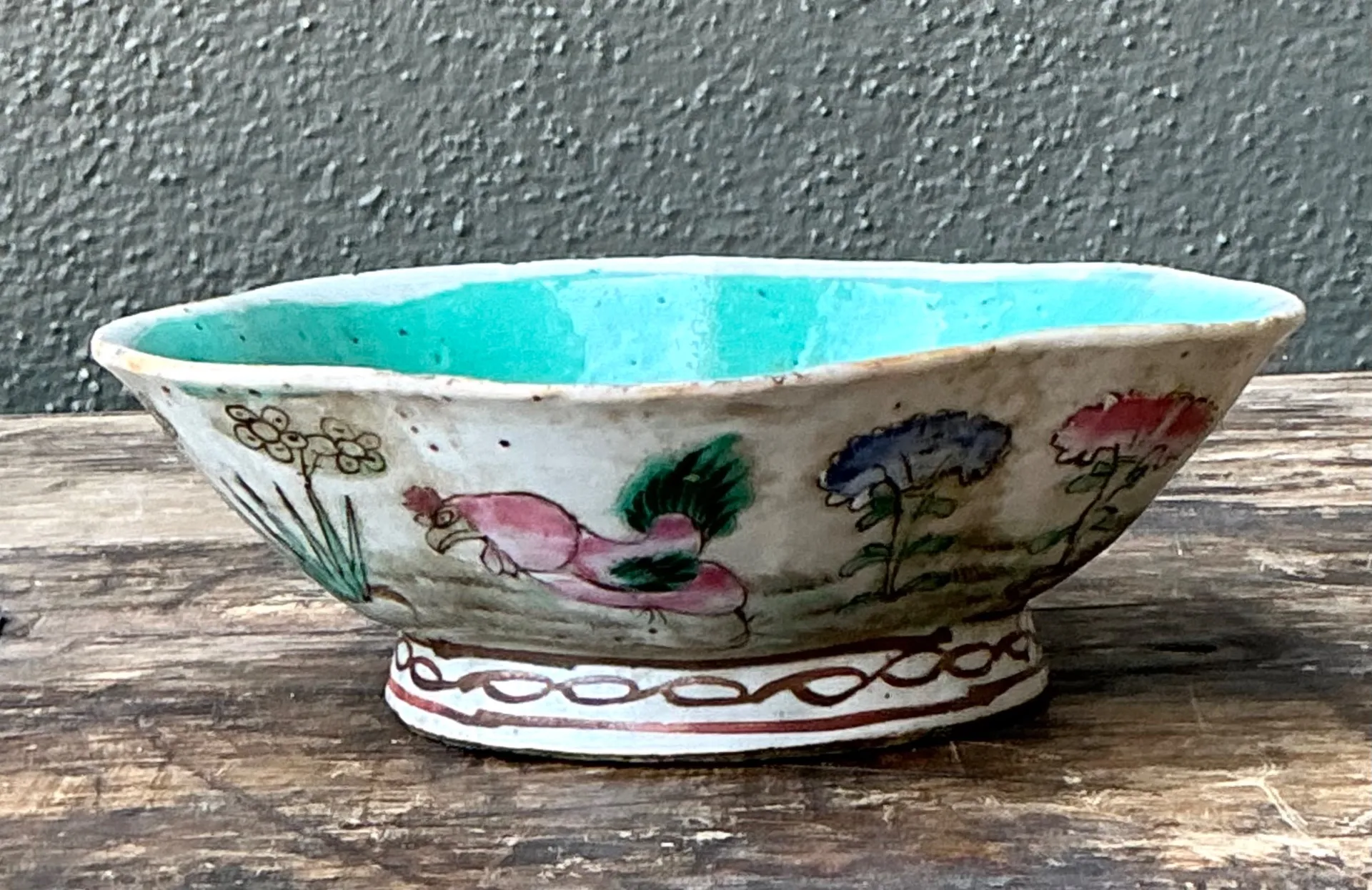 Vintage Asian Scalloped Floral Bowl — additional photo 7
