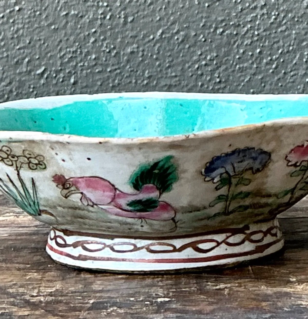 Vintage Asian Scalloped Floral Bowl — additional photo 7