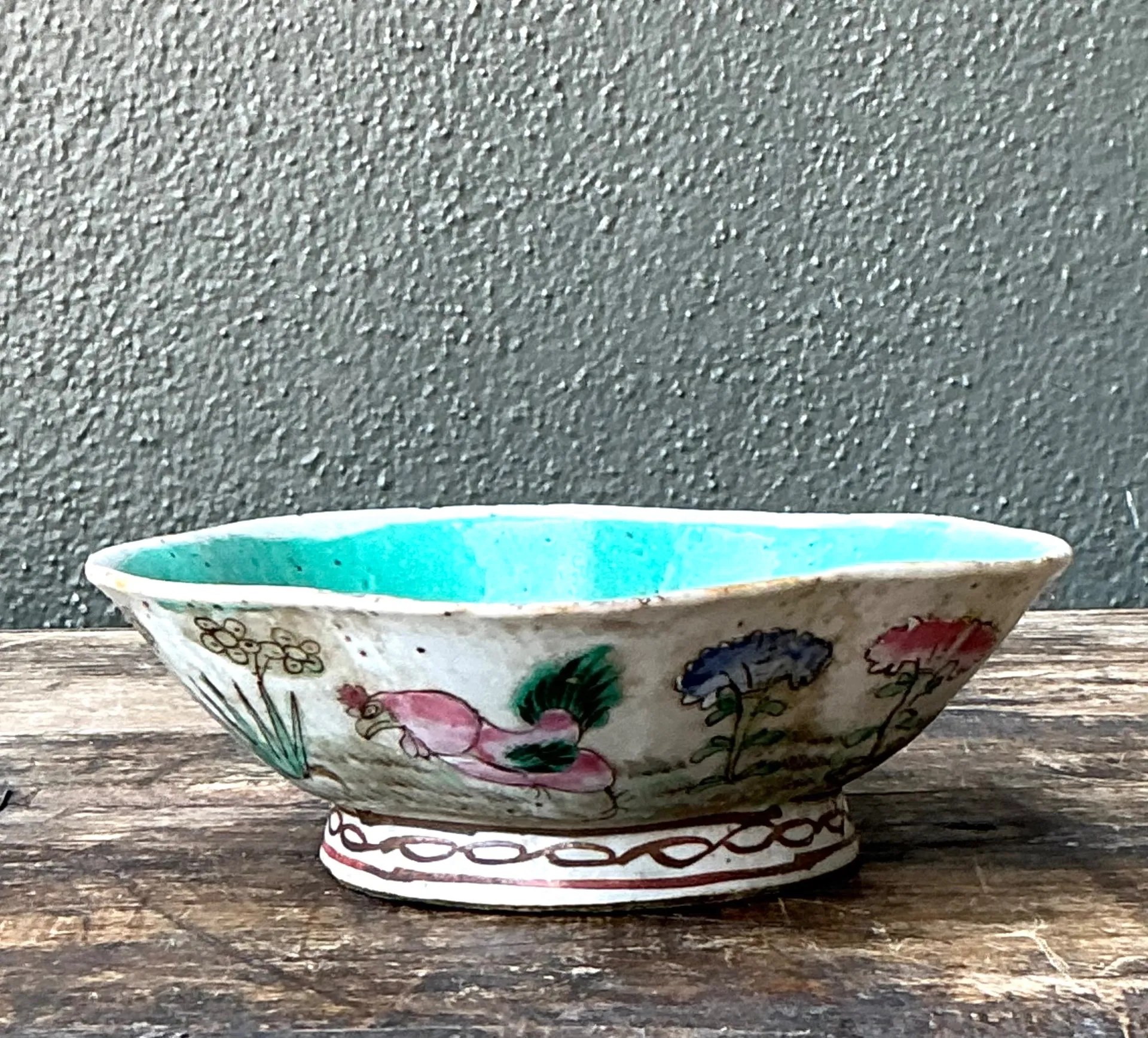 Vintage Asian Scalloped Floral Bowl — additional photo 2