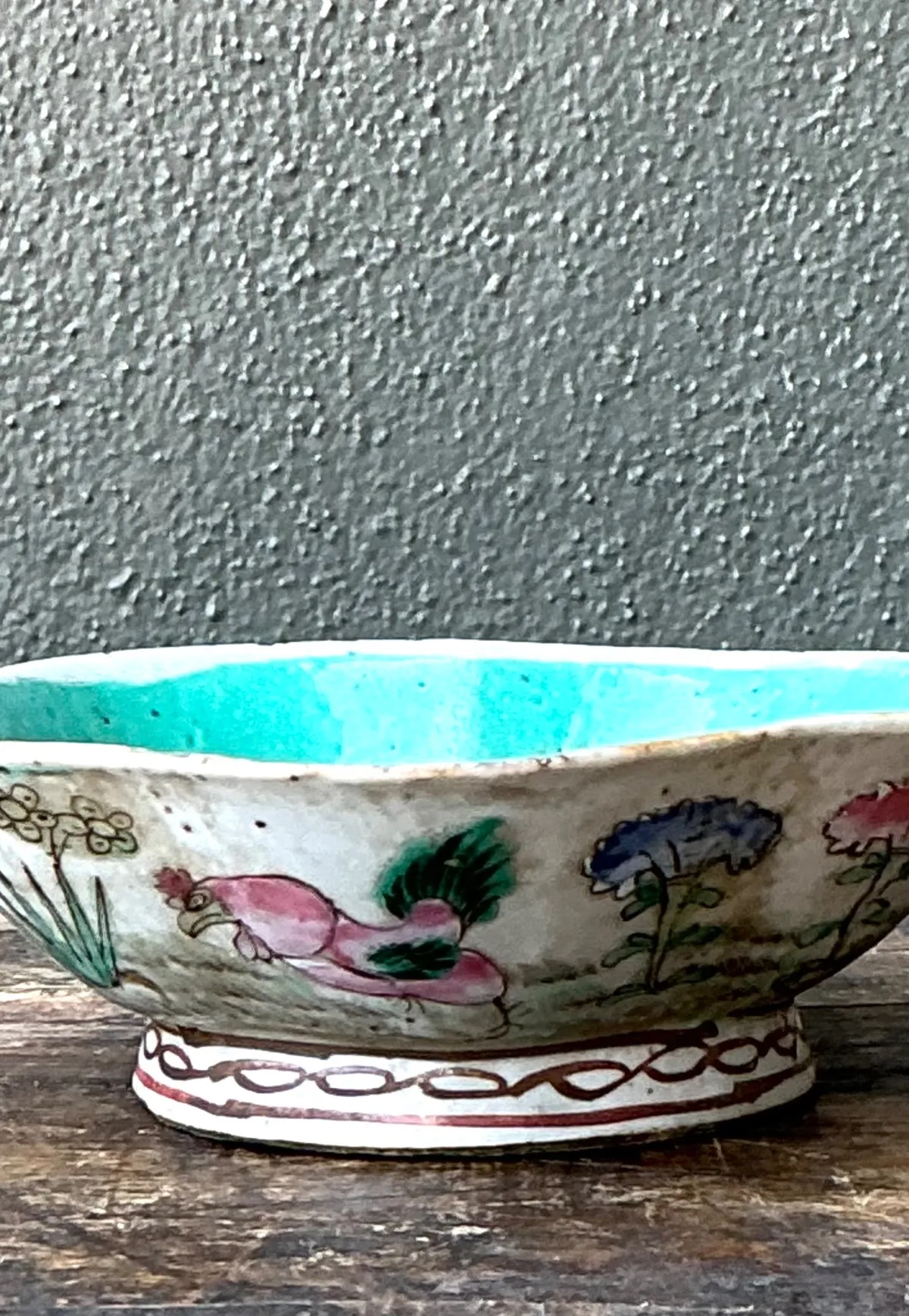 Vintage Asian Scalloped Floral Bowl — additional photo 2
