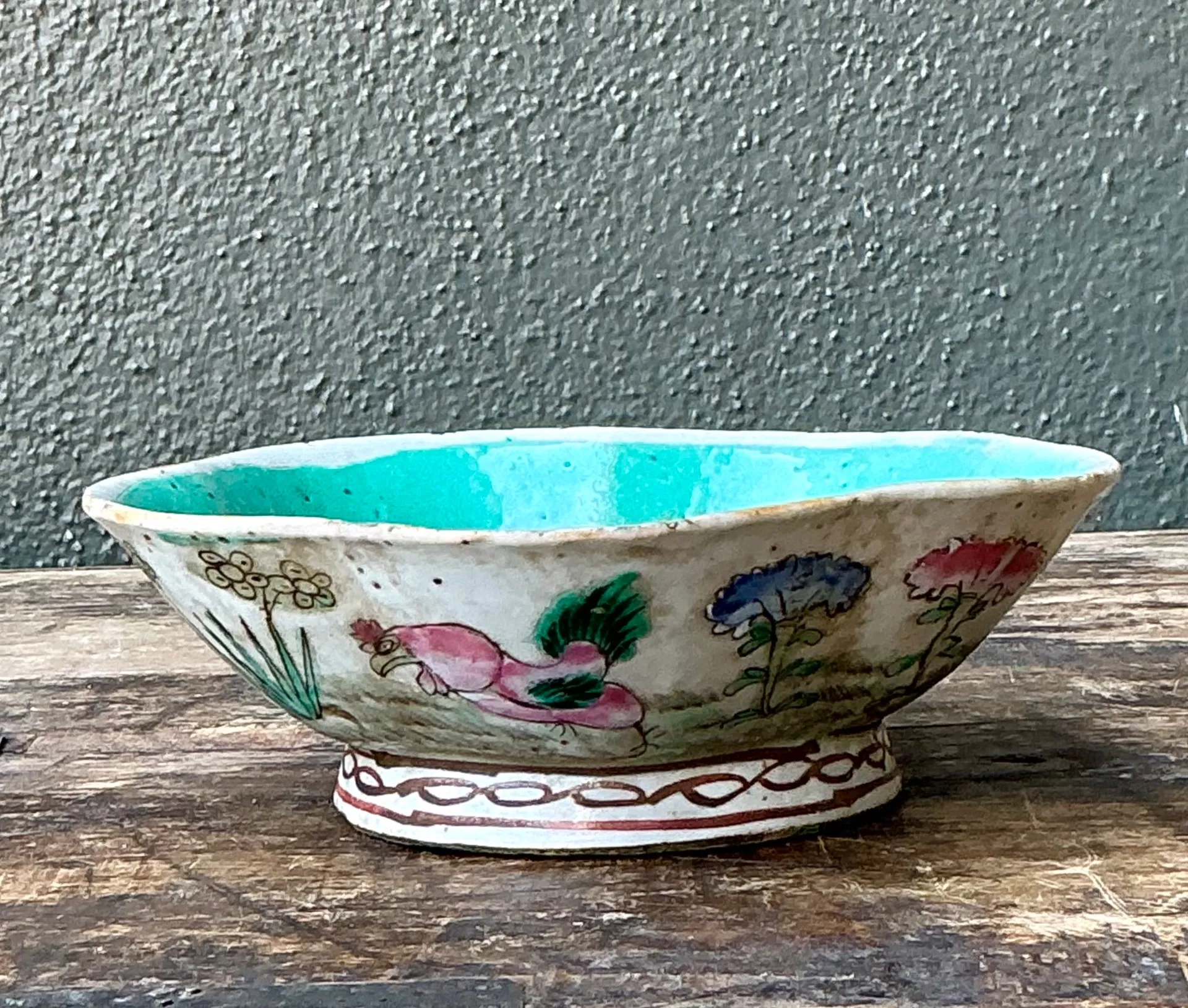 Vintage Asian Scalloped Floral Bowl — additional photo 3