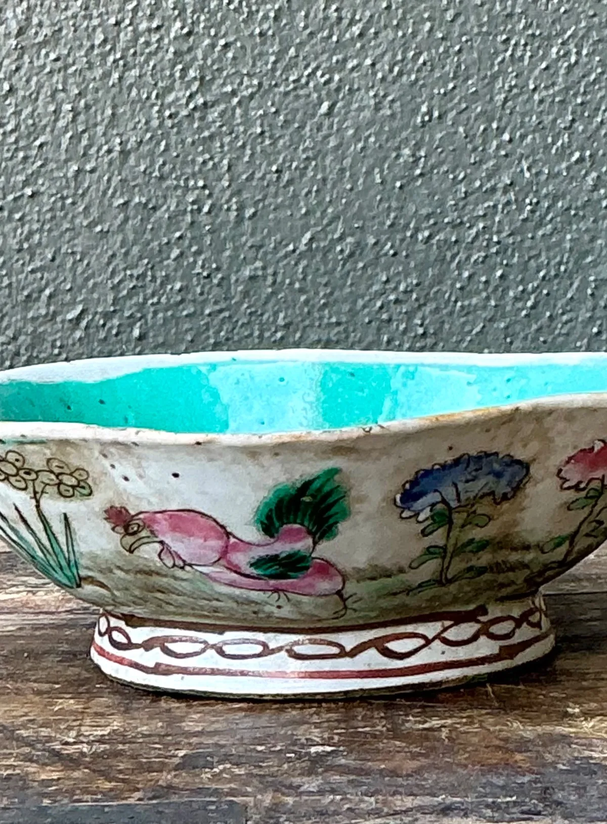 Vintage Asian Scalloped Floral Bowl — additional photo 3
