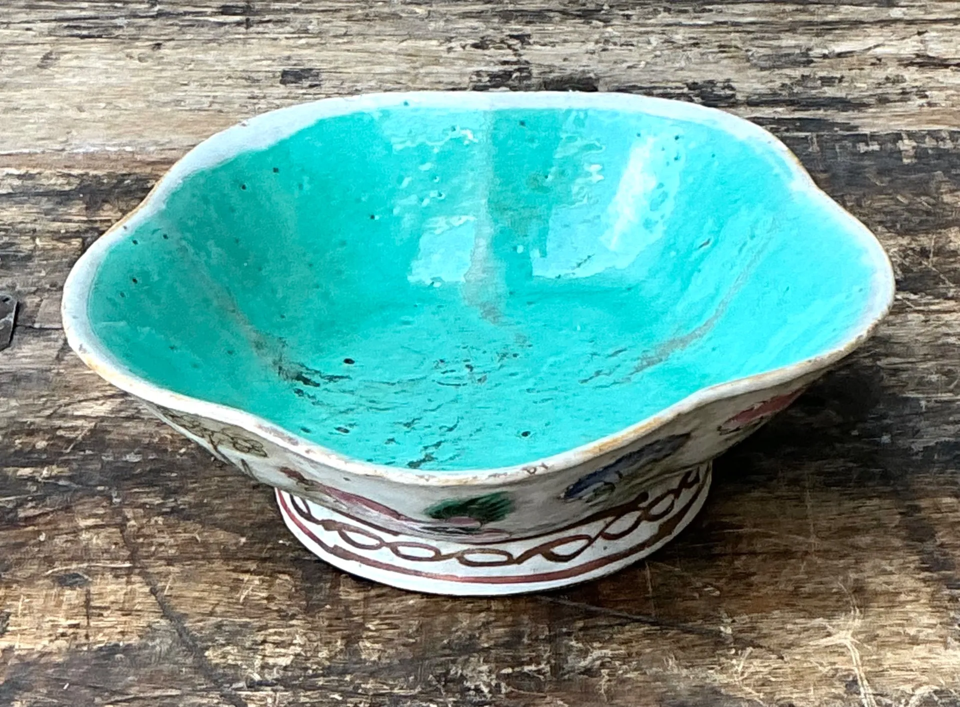 Vintage Asian Scalloped Floral Bowl — additional photo 4