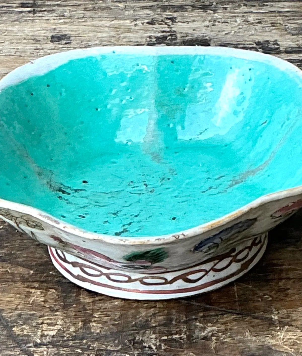 Vintage Asian Scalloped Floral Bowl — additional photo 4