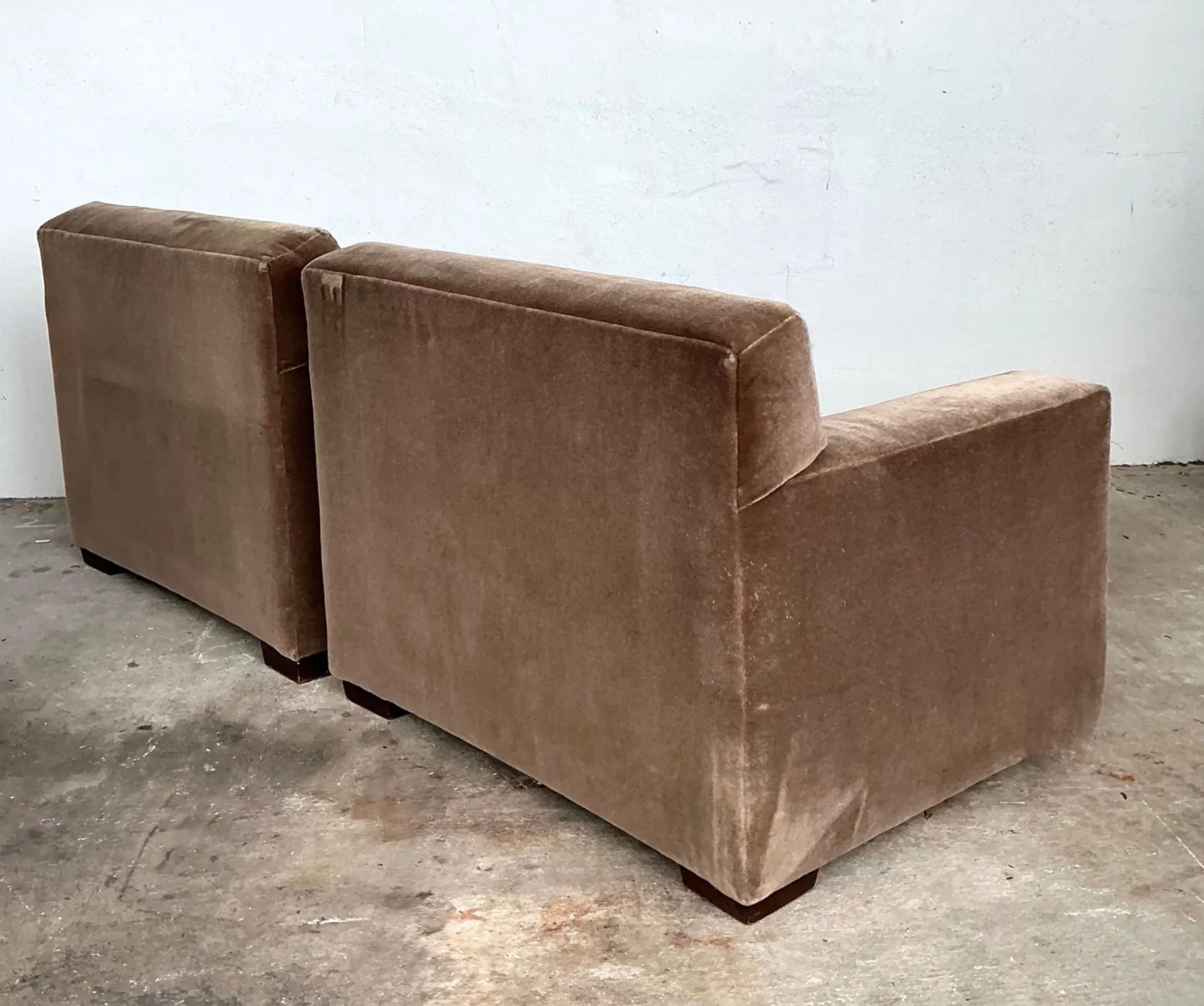 Vintage Ralph Lauren Mohair “Tuxedo” Lounge Chairs - A Pair — additional photo 1