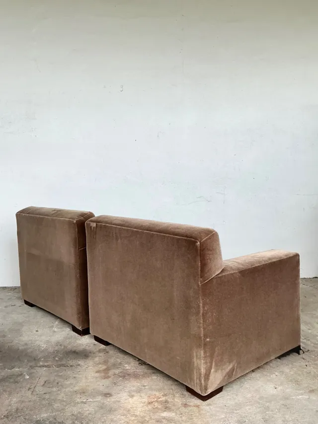 Vintage Ralph Lauren Mohair “Tuxedo” Lounge Chairs - A Pair — additional photo 6